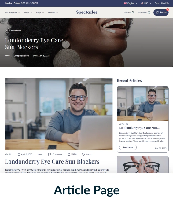 Spectacles Shopify Theme