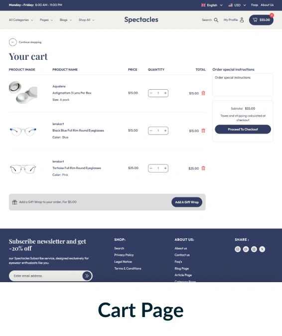 Spectacles Shopify Theme