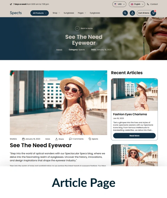 Spects Shopify Theme