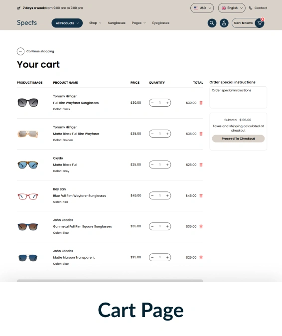 Spects Shopify Theme