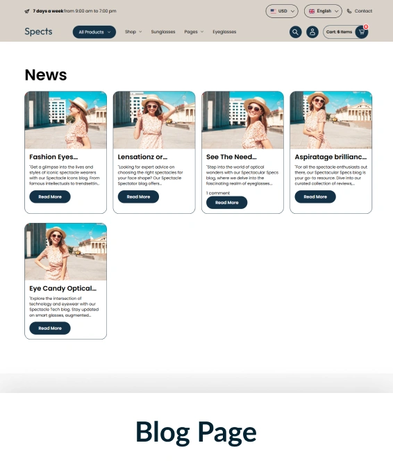 Spects Shopify Theme