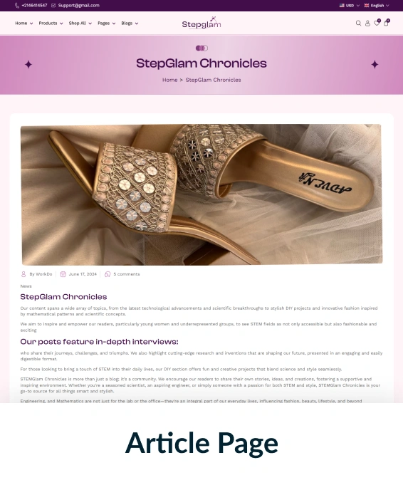 Stepglam Shopify Theme