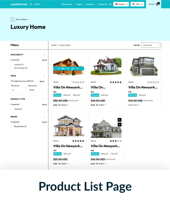 Sweet Homes Shopify Theme