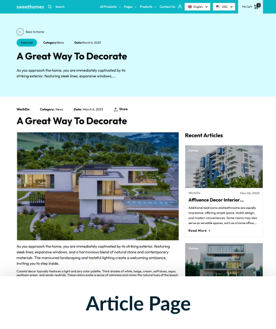 Sweet Homes Shopify Theme