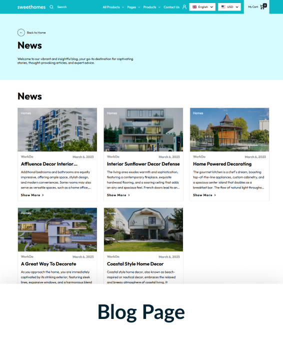 Sweet Homes Shopify Theme