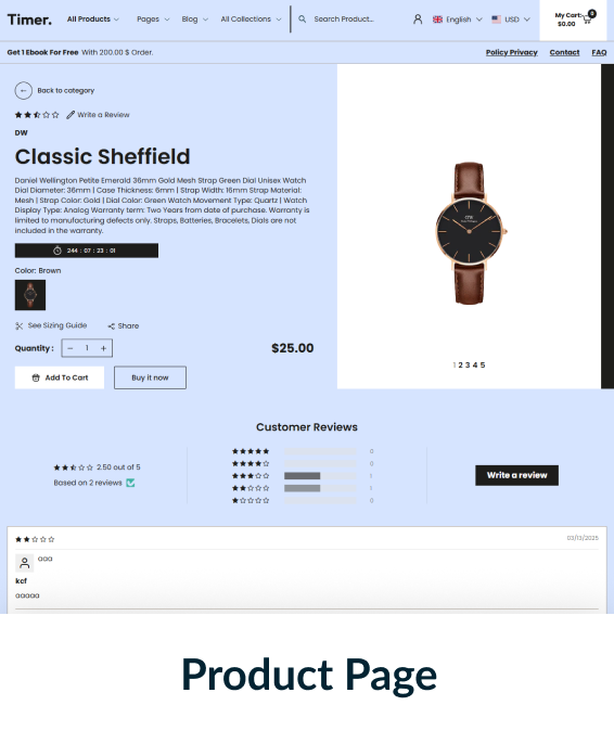 Timer Shopify Theme