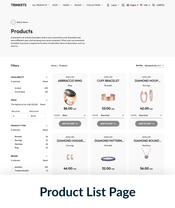 Trinkets Shopify Theme