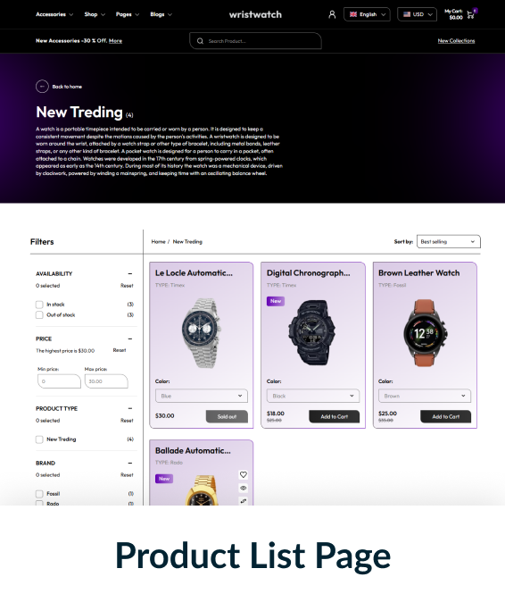 Wrist Watch Shopify Theme