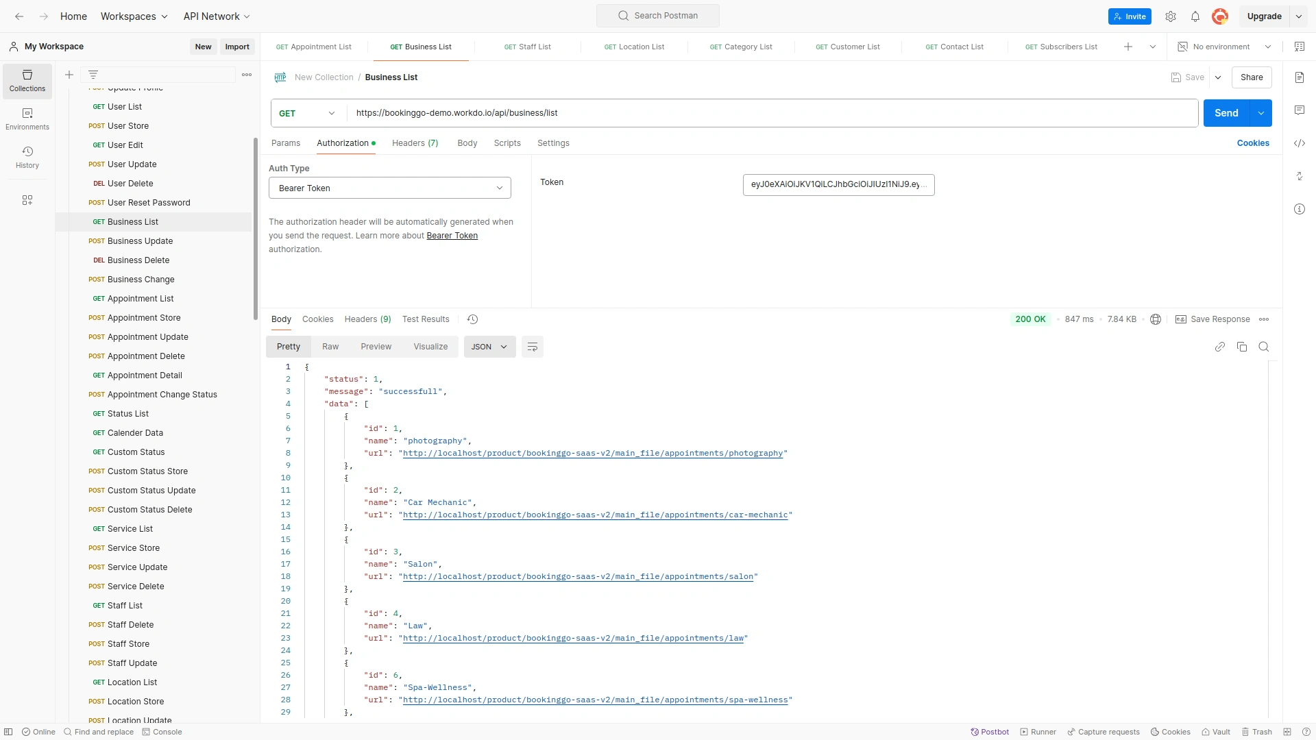 API – BookingGo SaaS Add-On