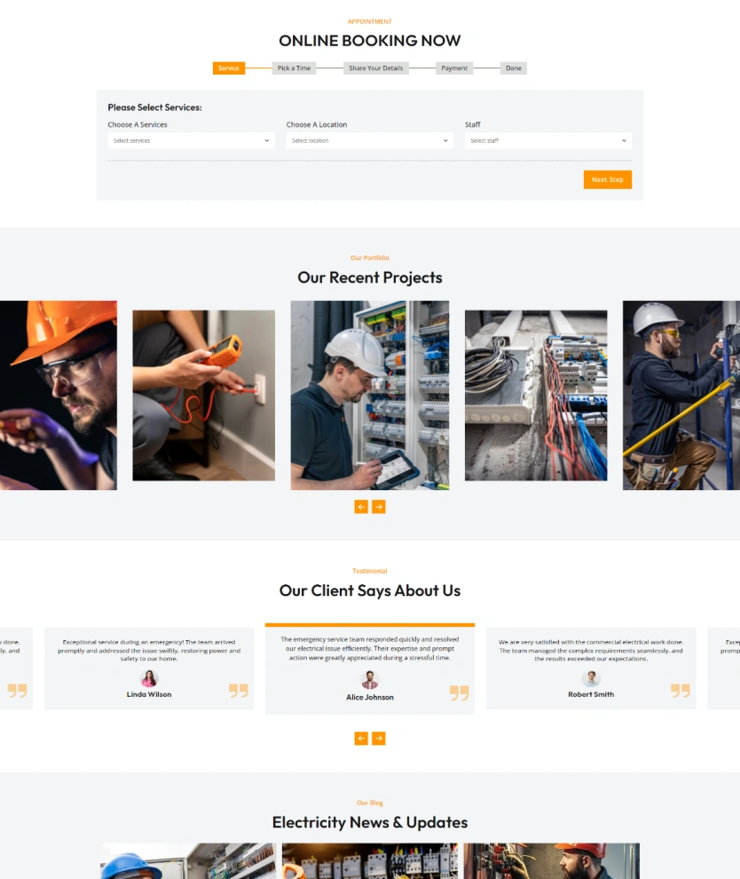 Electrician Services – BookingGo SaaS Add-On
