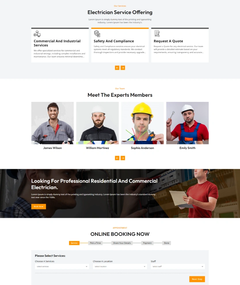 Electrician Services – BookingGo SaaS Add-On