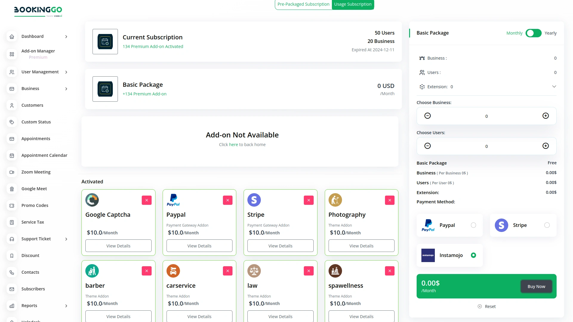 Instamojo – BookingGo SaaS Add-On