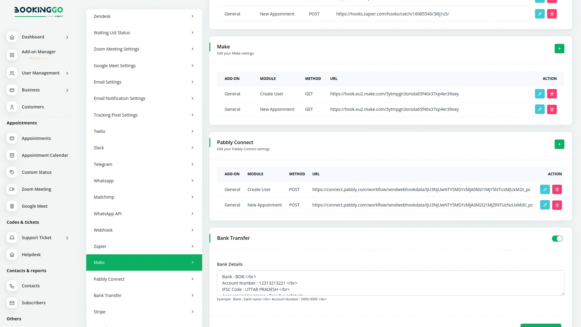 Make – BookingGo SaaS Add-On