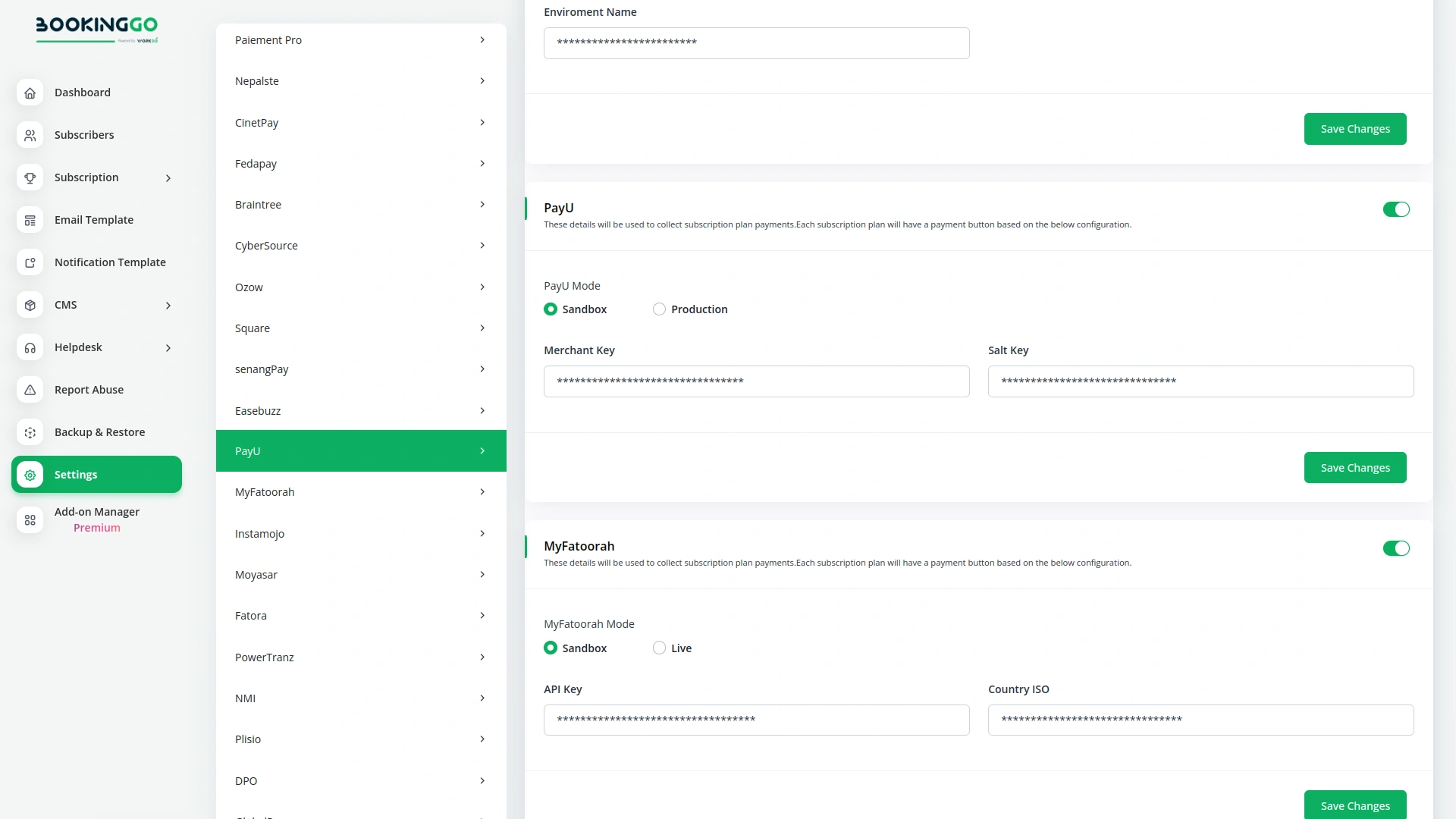 PayU – BookingGo SaaS Add-On