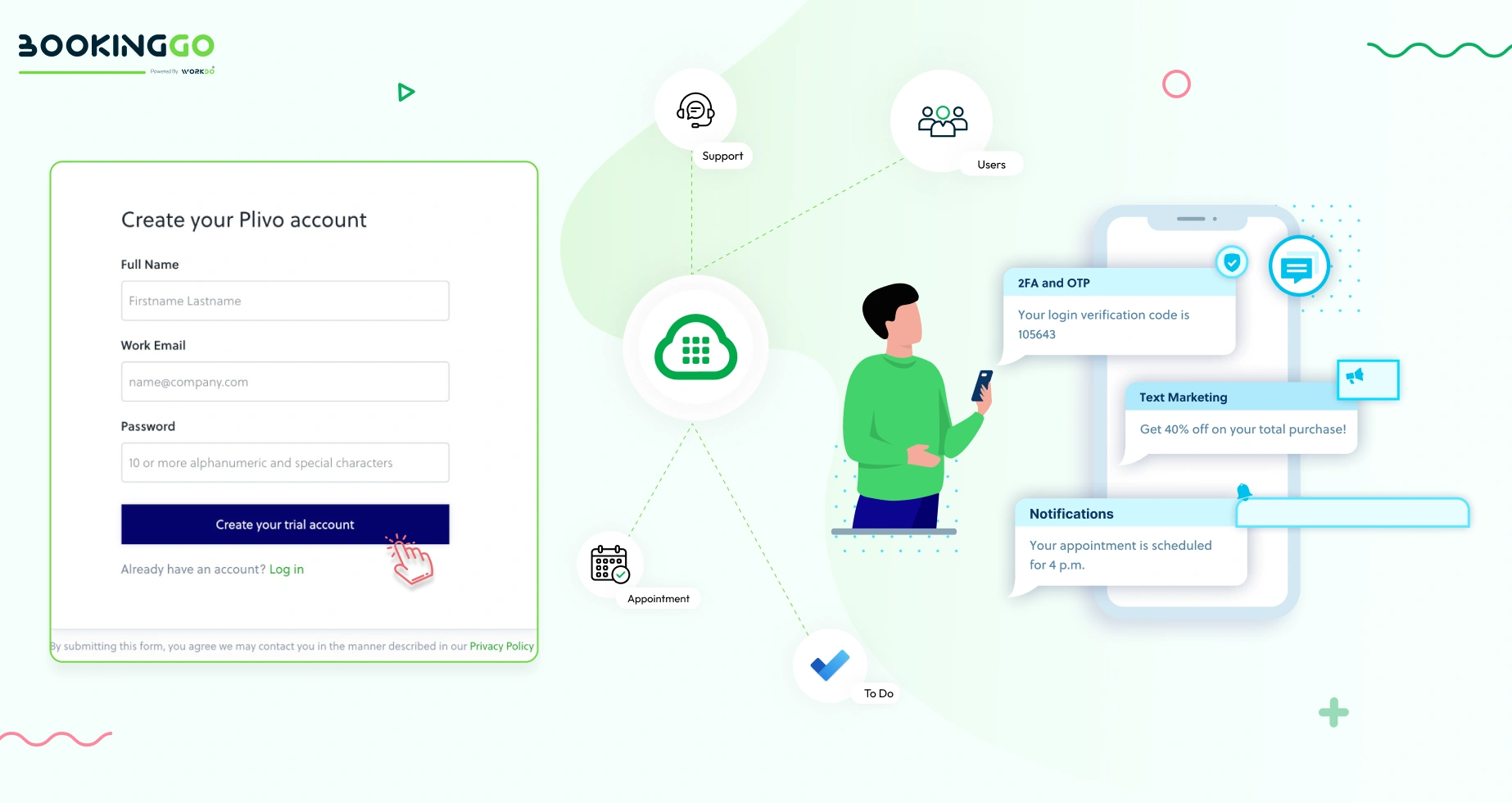 Plivo – BookingGo SaaS Add-On