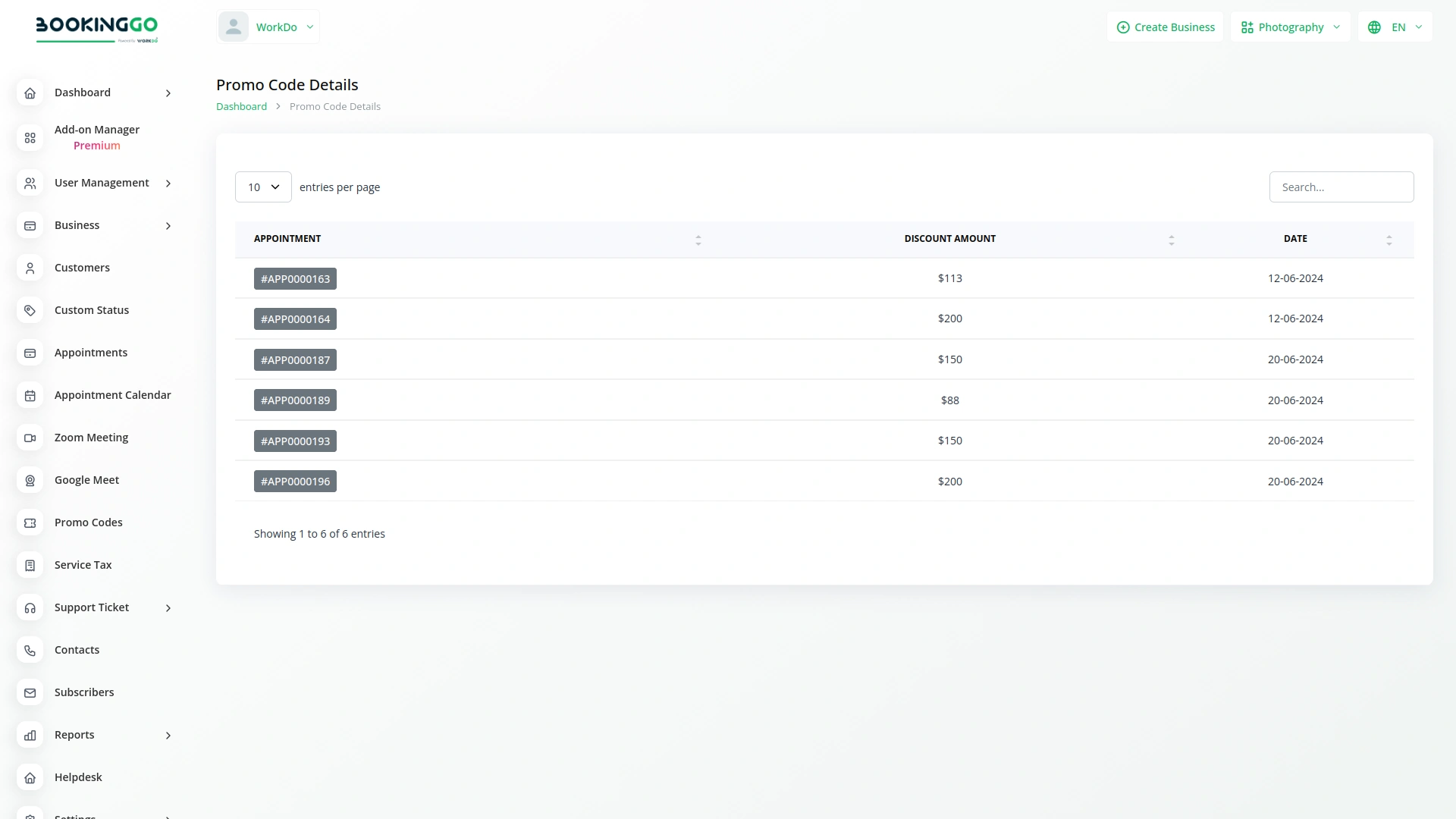 Promo Codes – BookingGo SaaS Add-On