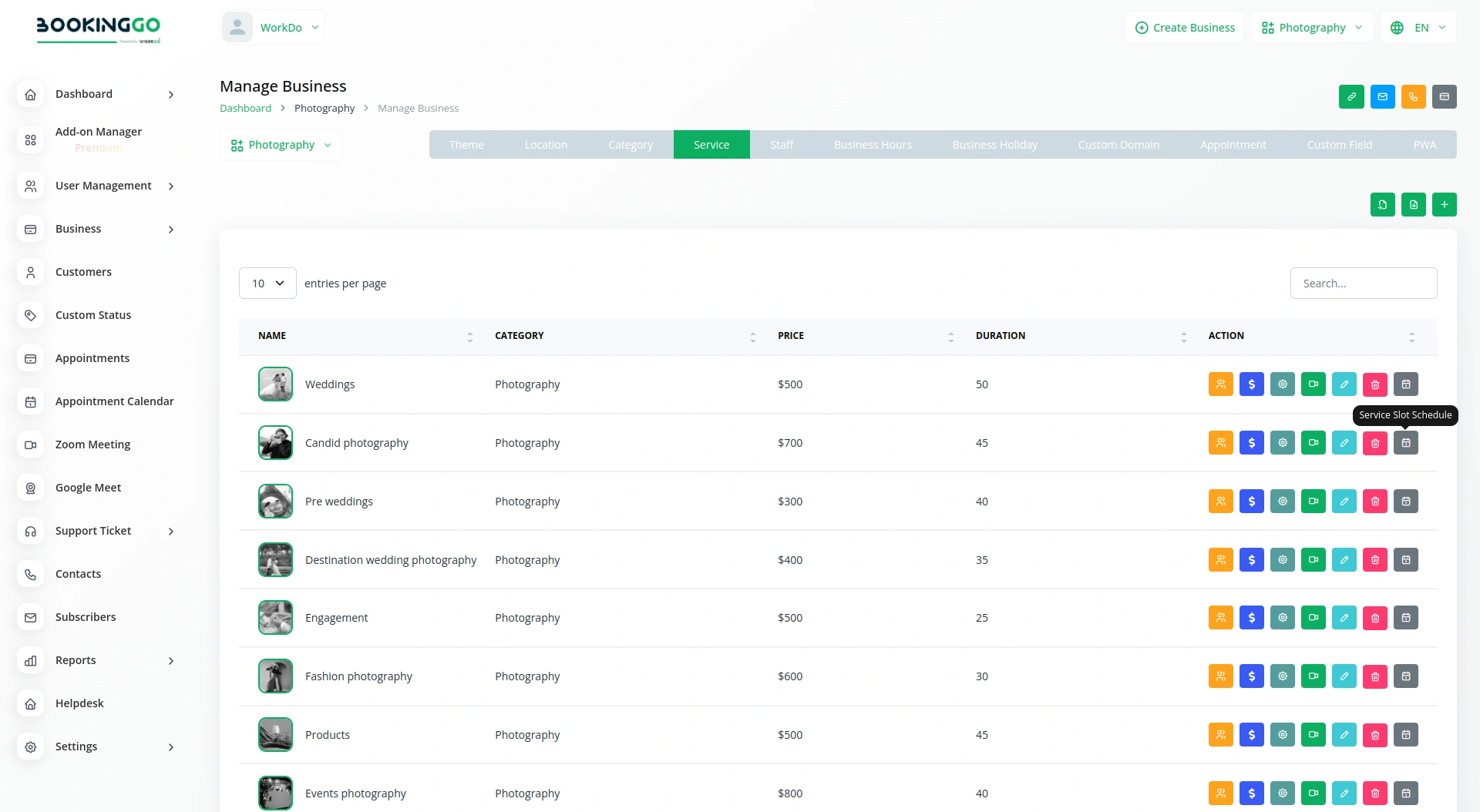 Service Slot Scheduler – BookingGo SaaS Add-On