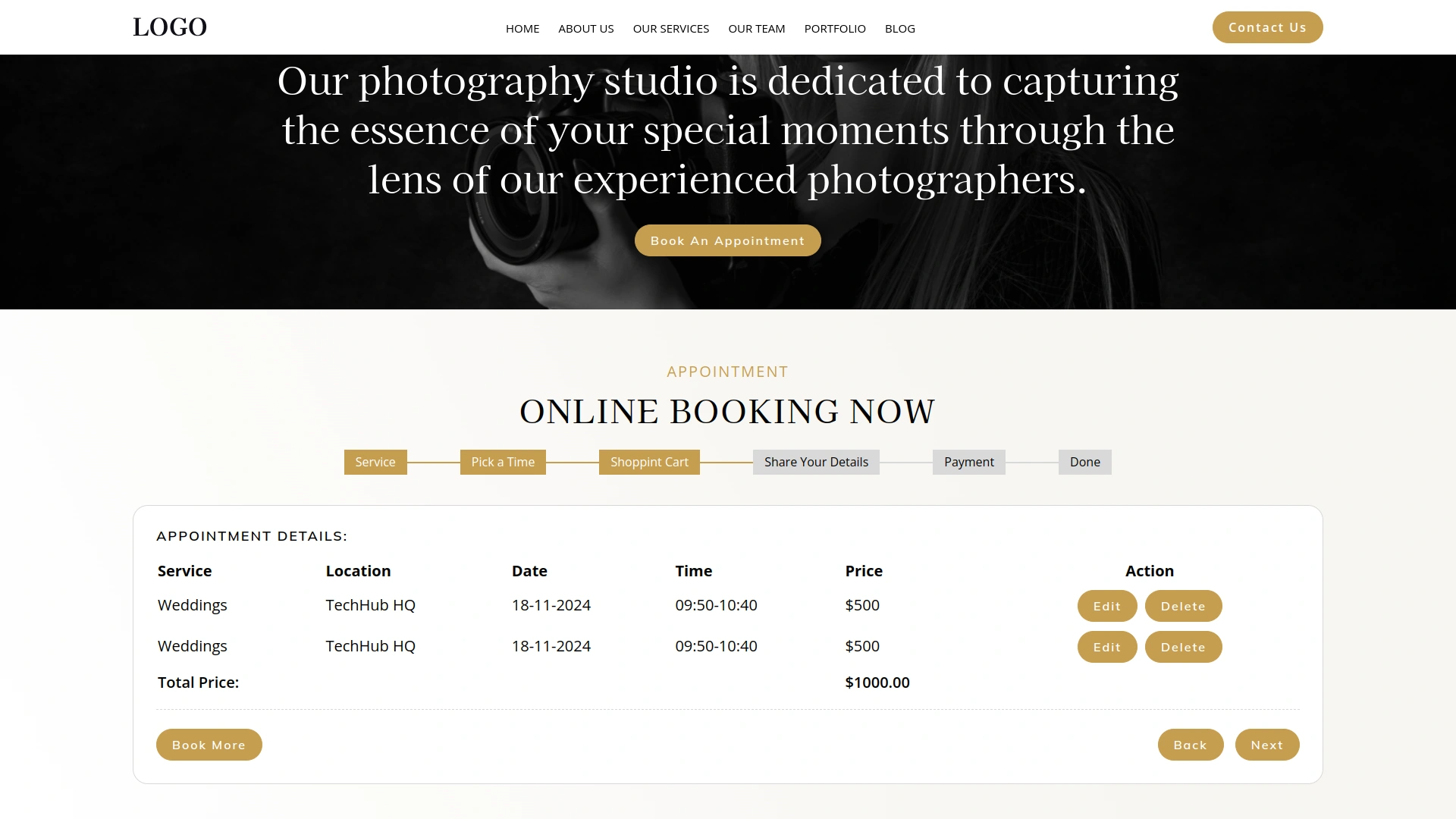 Shopping Cart – BookingGo SaaS Add-On