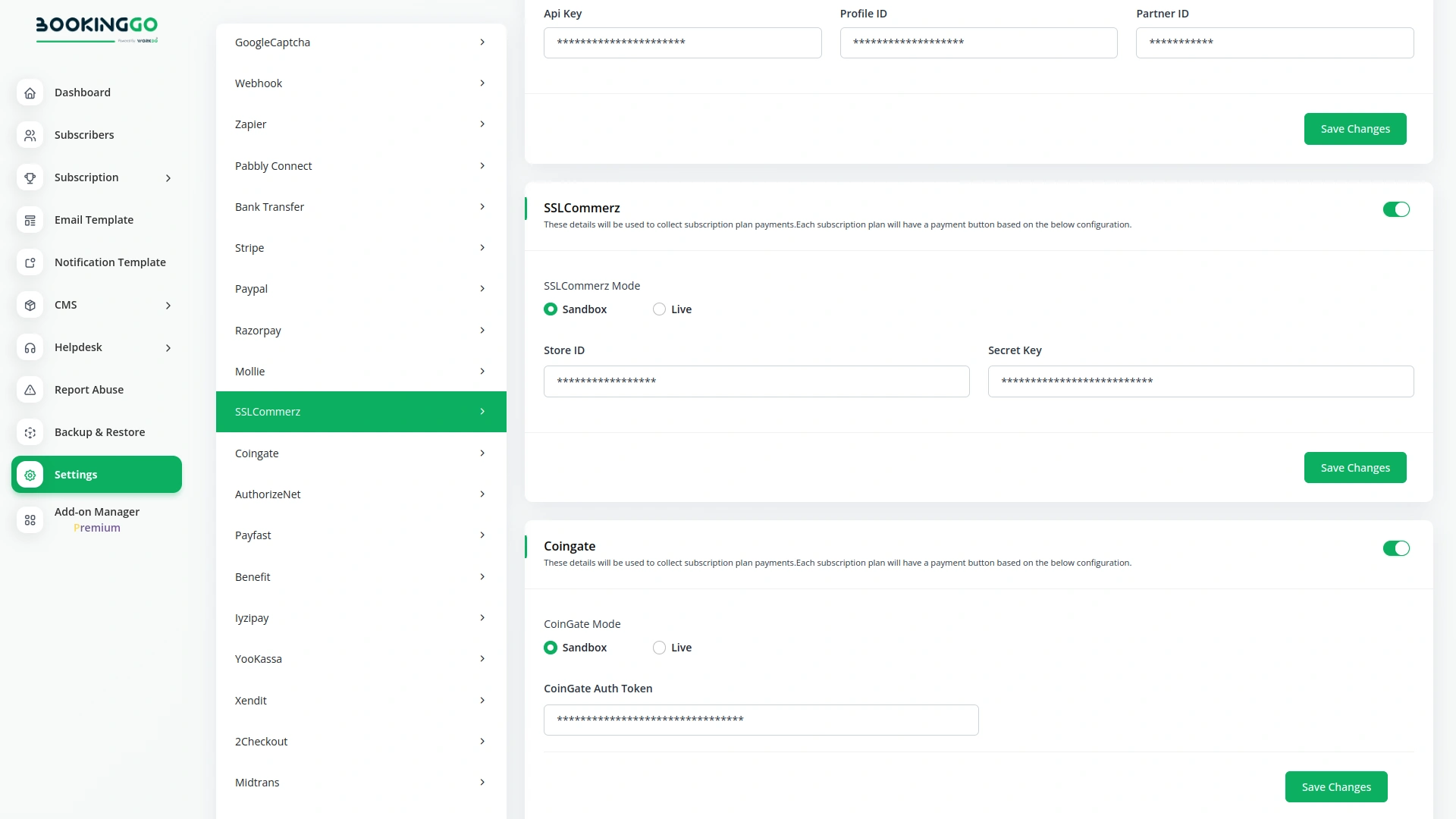 SSLCommerz – BookingGo SaaS Add-On