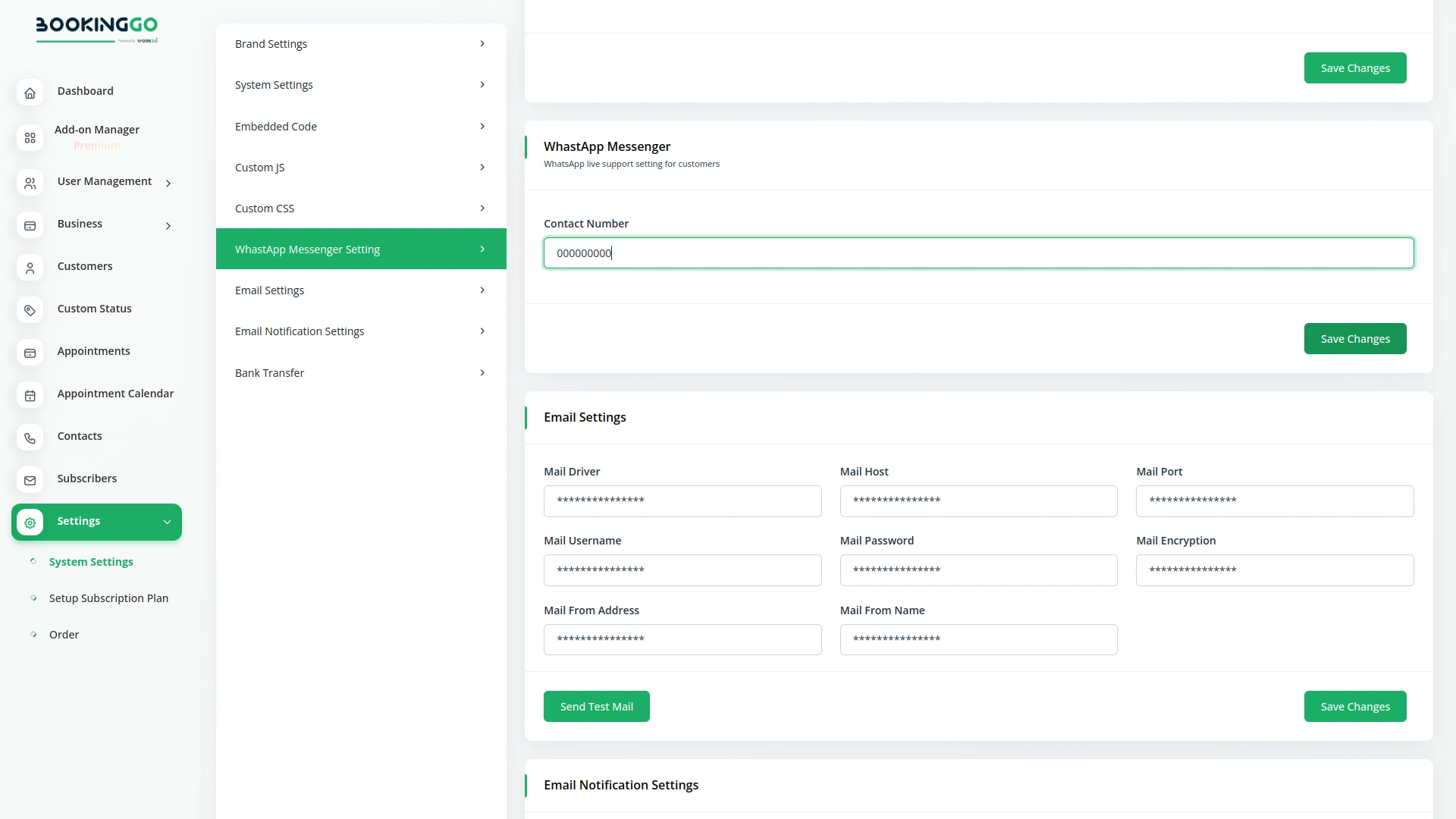 WhatsApp Messenger – BookingGo SaaS Add-On