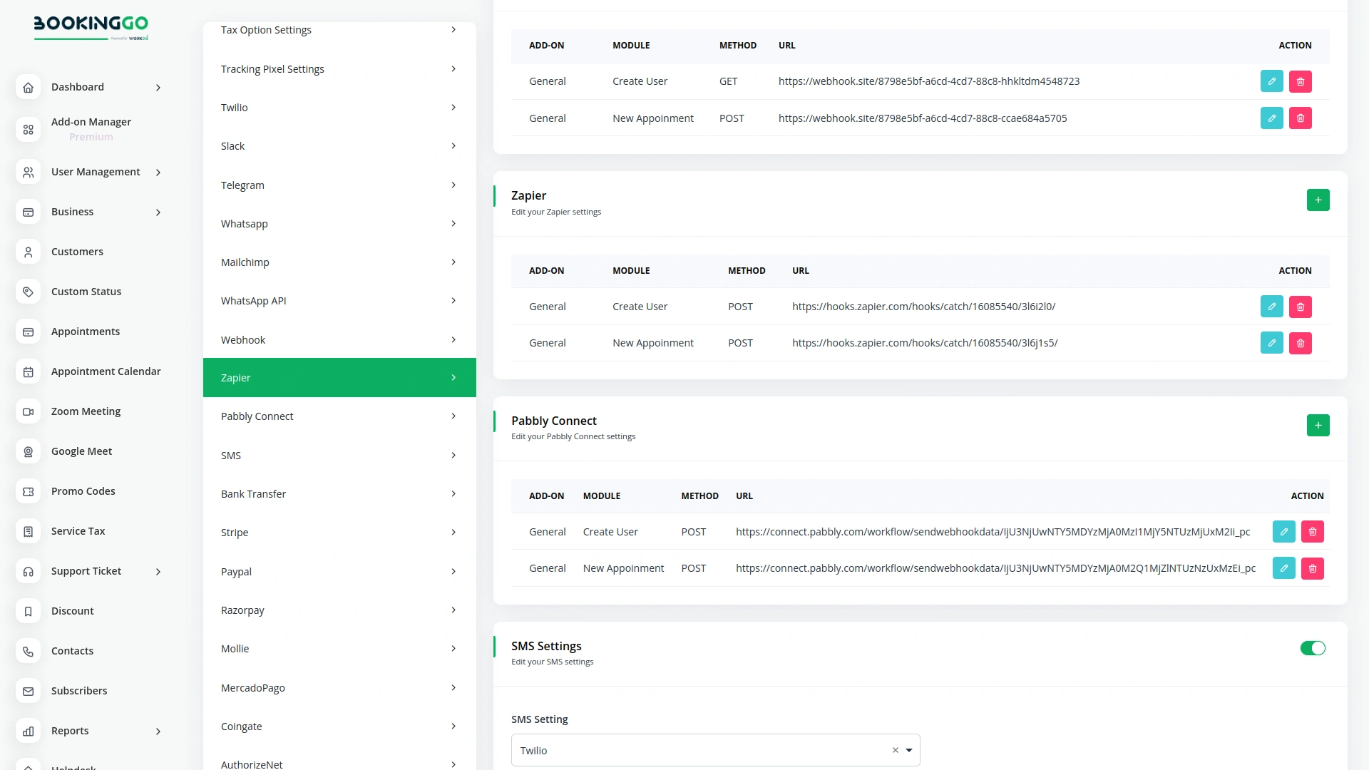 Zapier – BookingGo SaaS Add-On