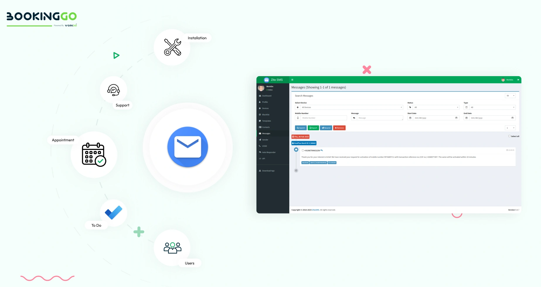 Zita SMS – BookingGo SaaS Add-On
