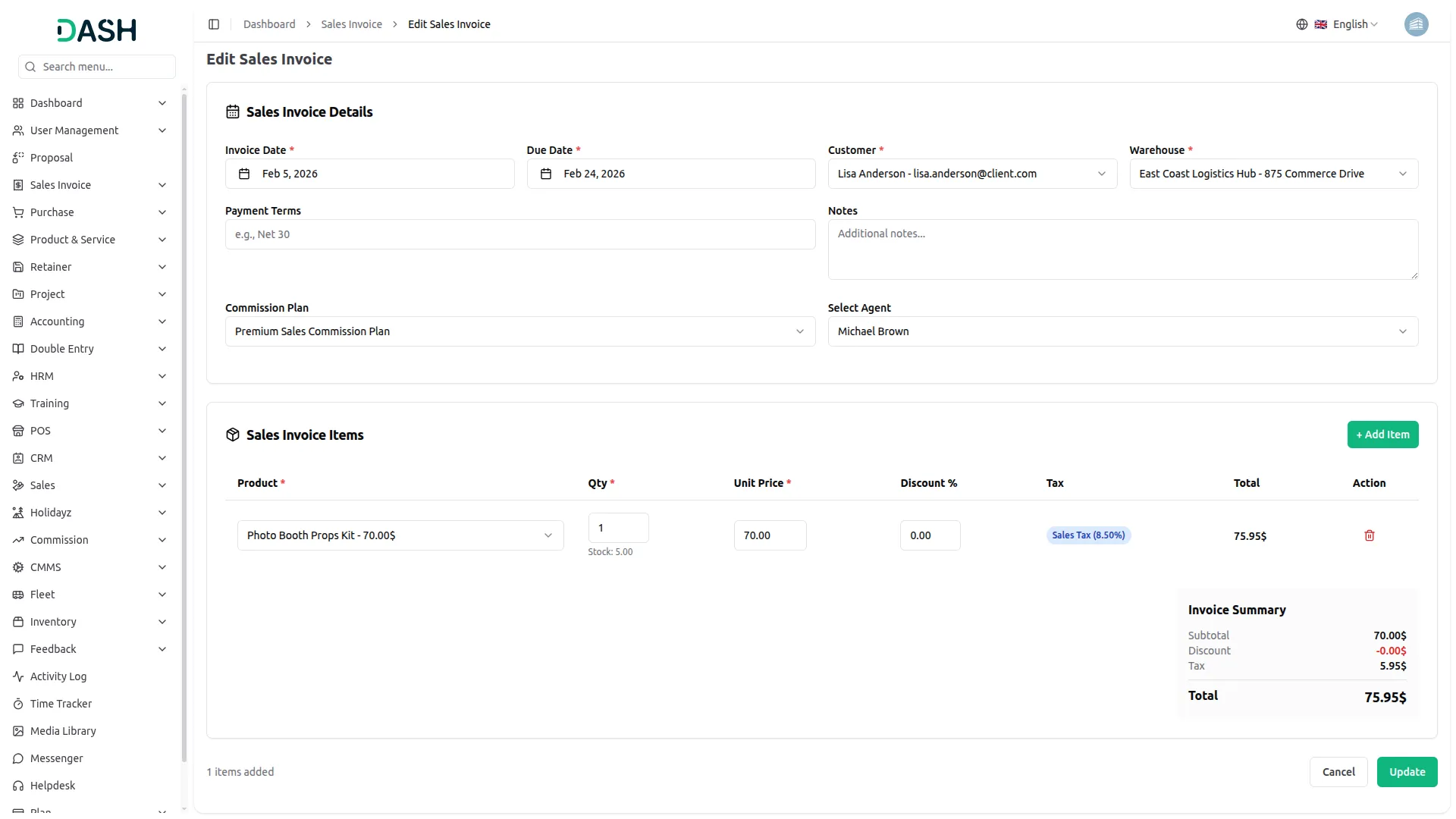 Open-source ERP addon for Commission