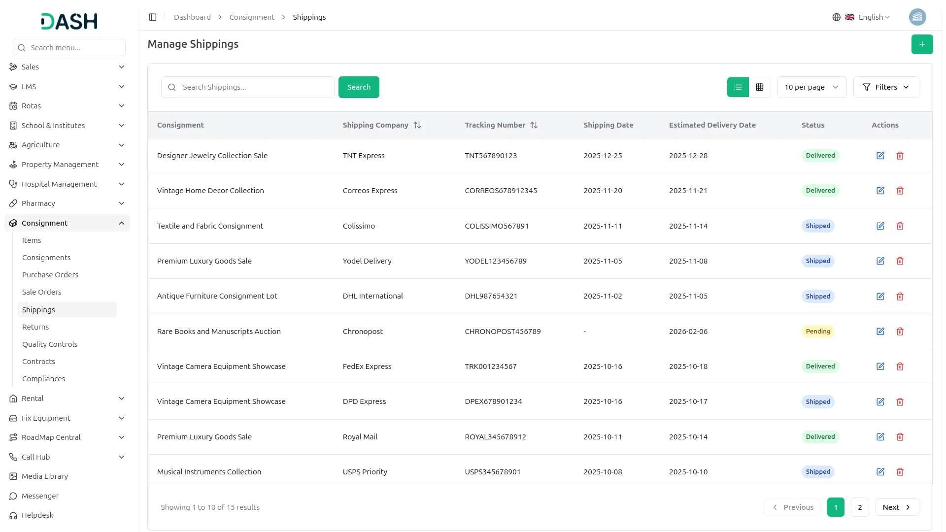 Consignment Management System