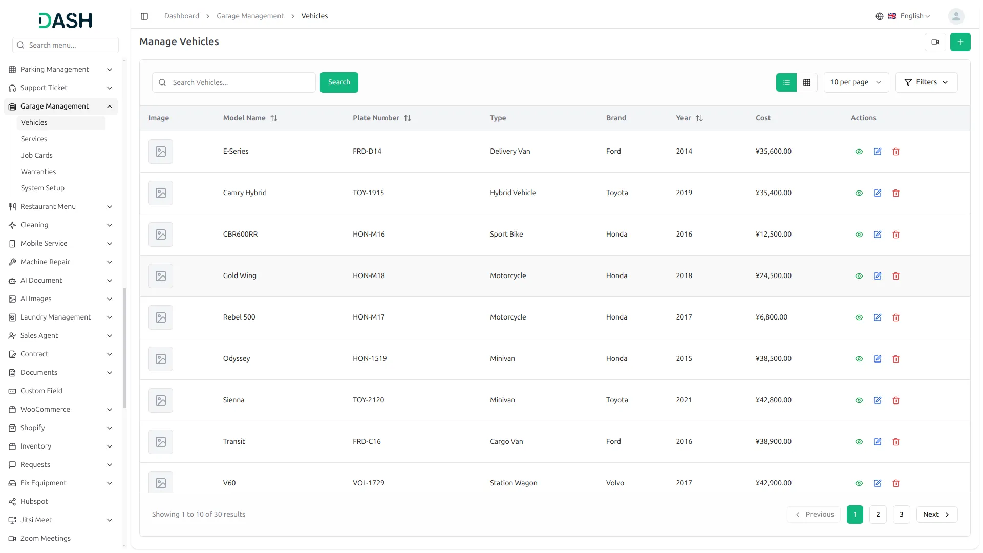 Garage/Workshop Management System