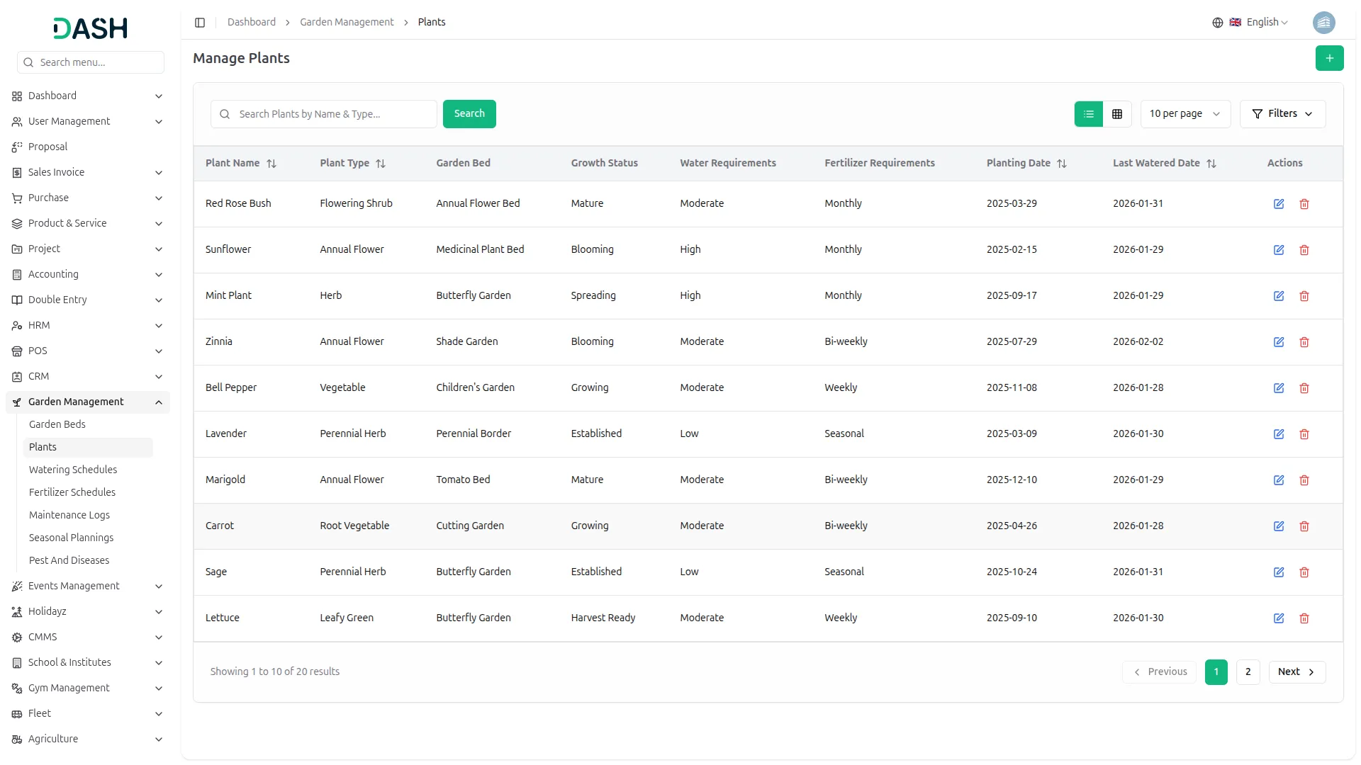 Garden Management System