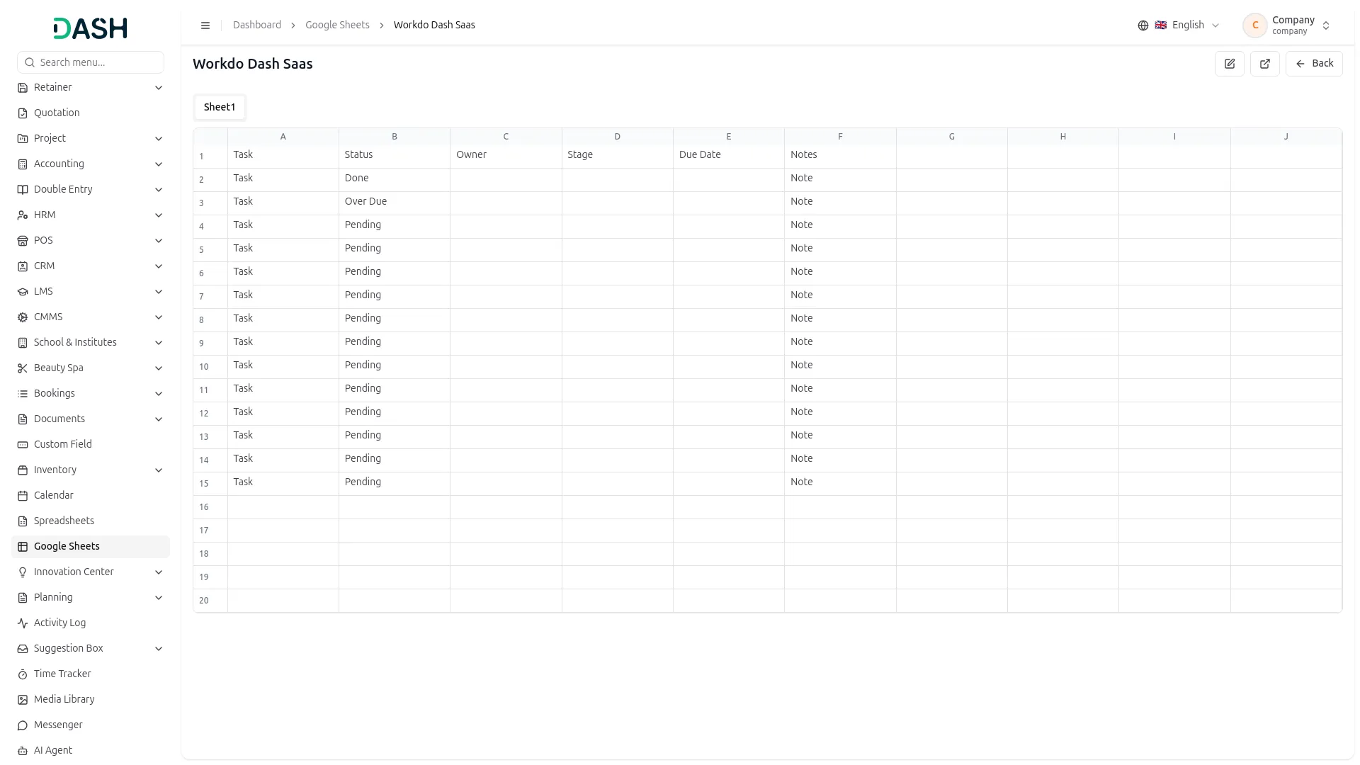 Google Sheet