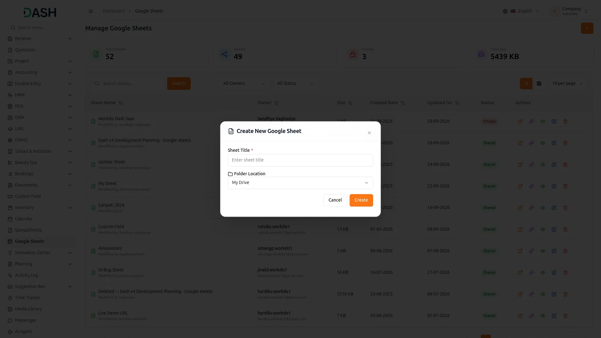 Google Sheet