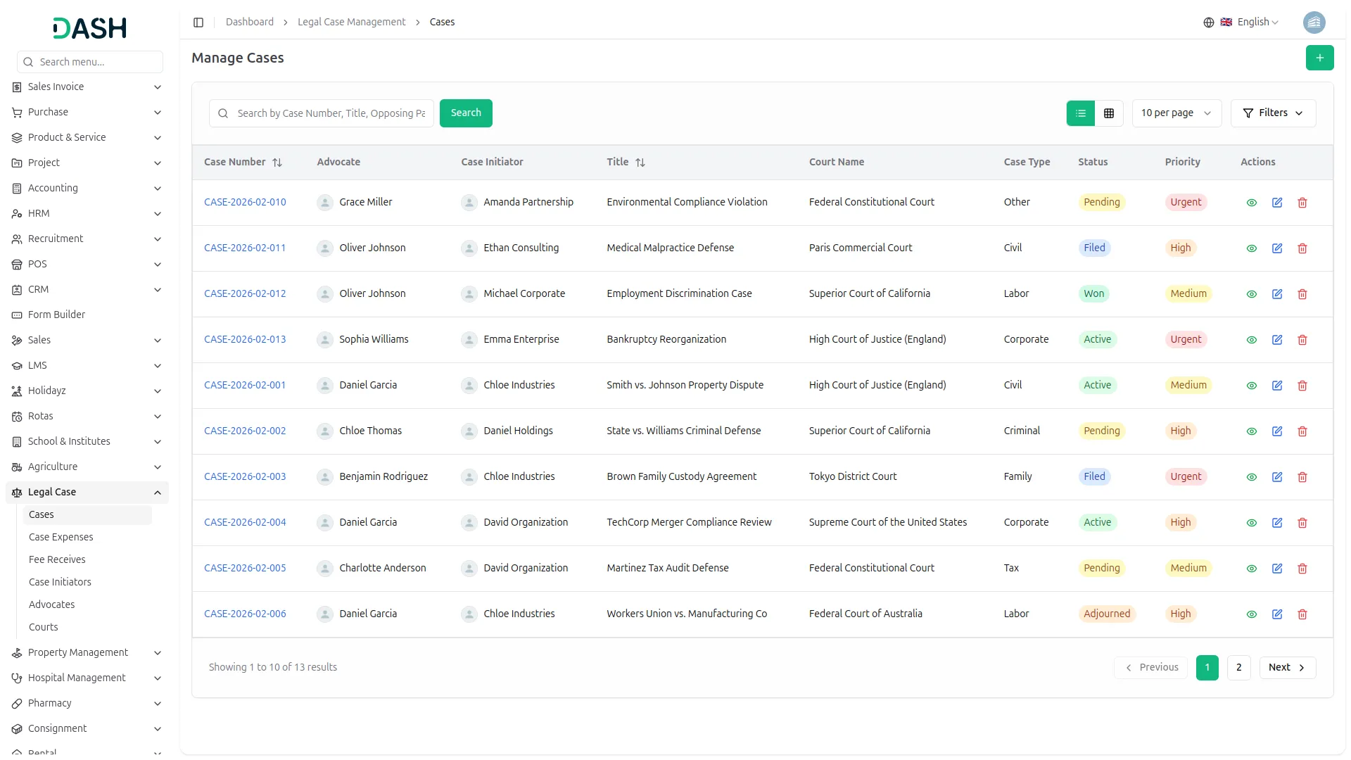 Legal Case Management