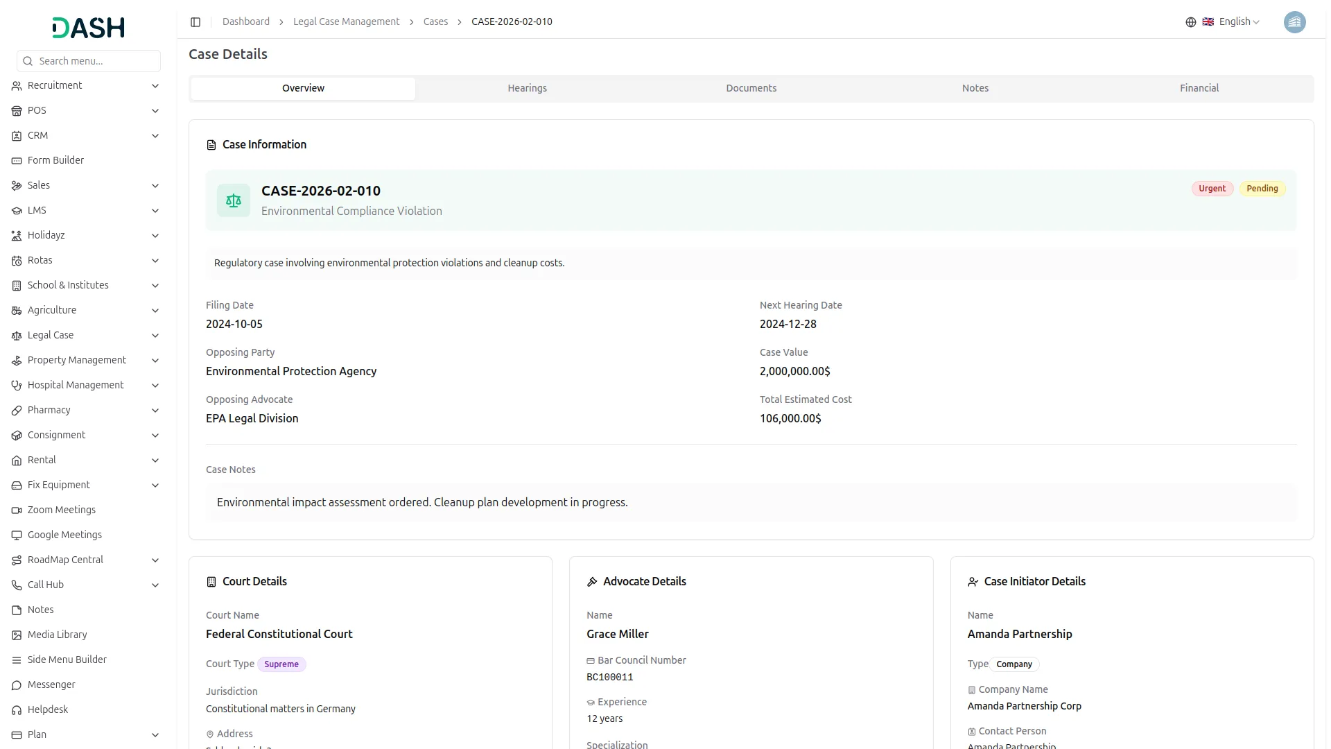 Legal Case Management