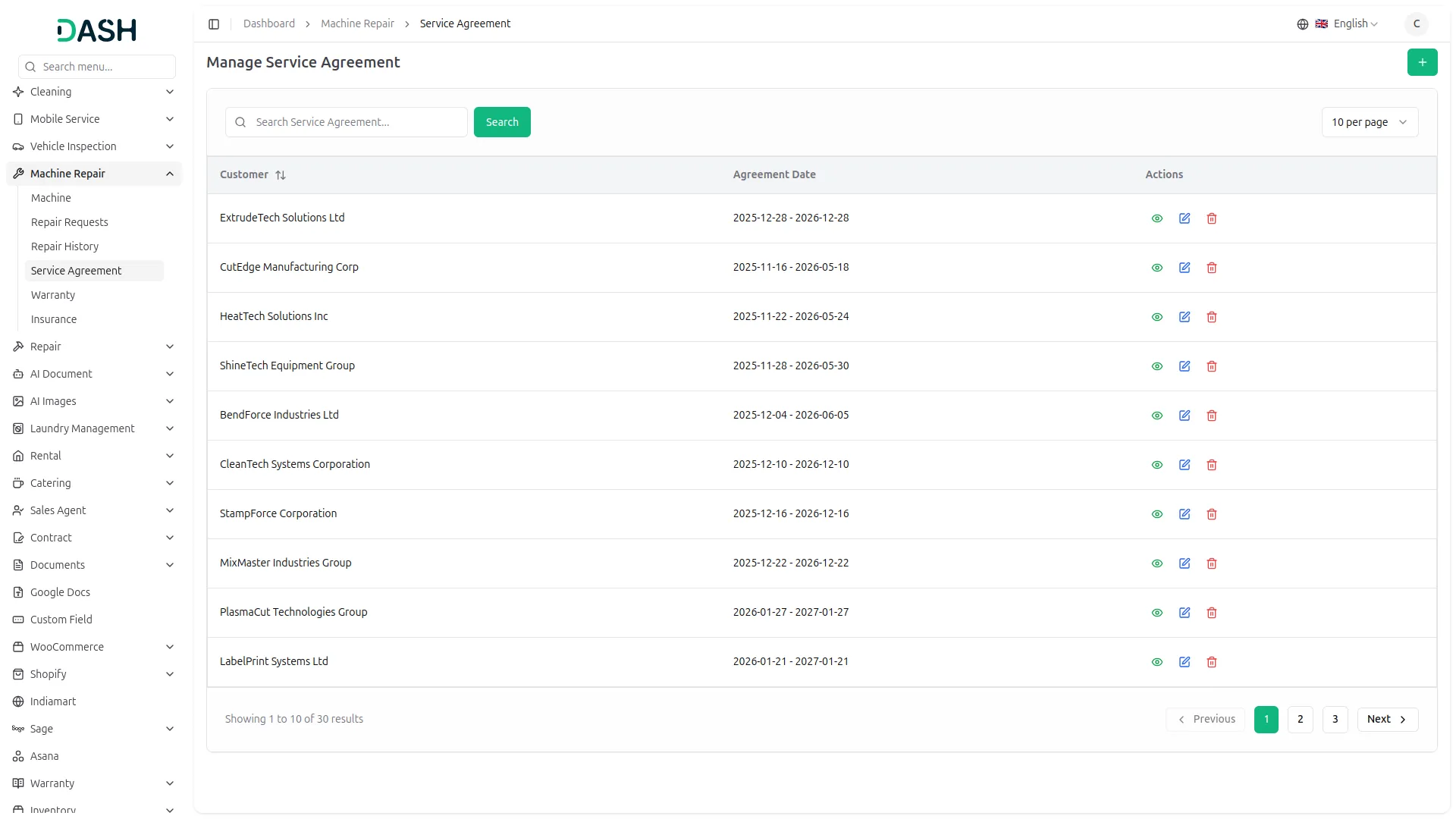 Machine Repair Management