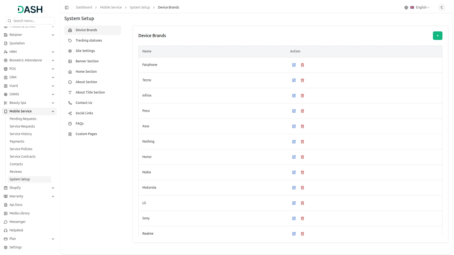 Mobile Service Management