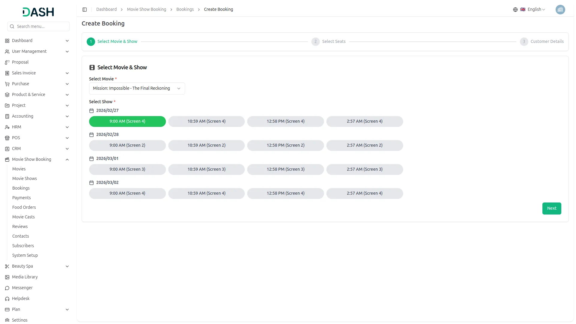 Movie Show Booking System