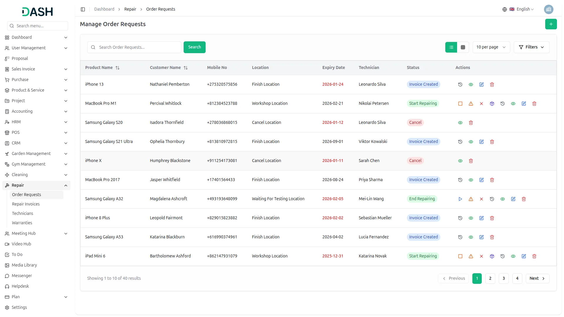 Repair Management System