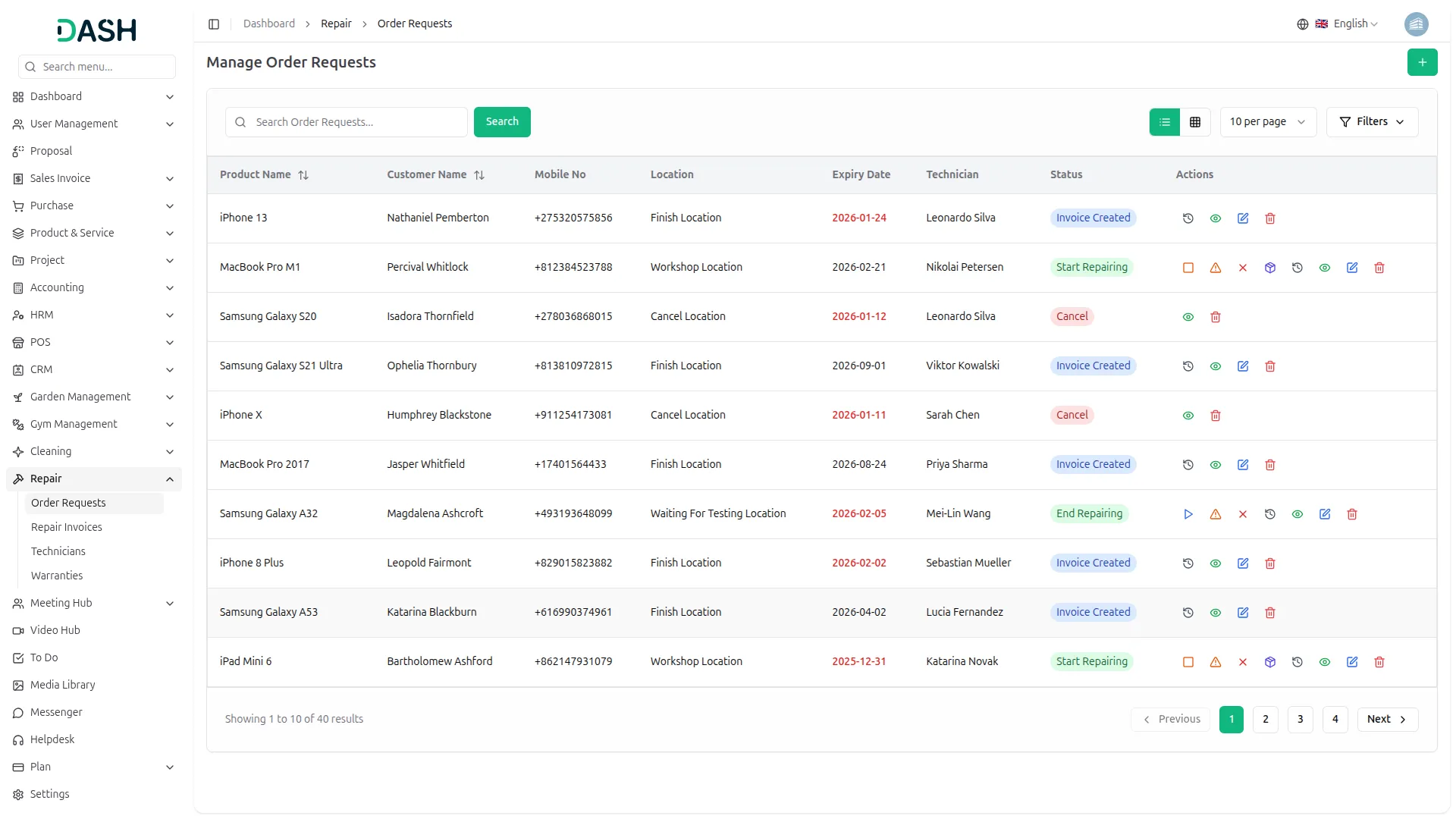 Repair Management System