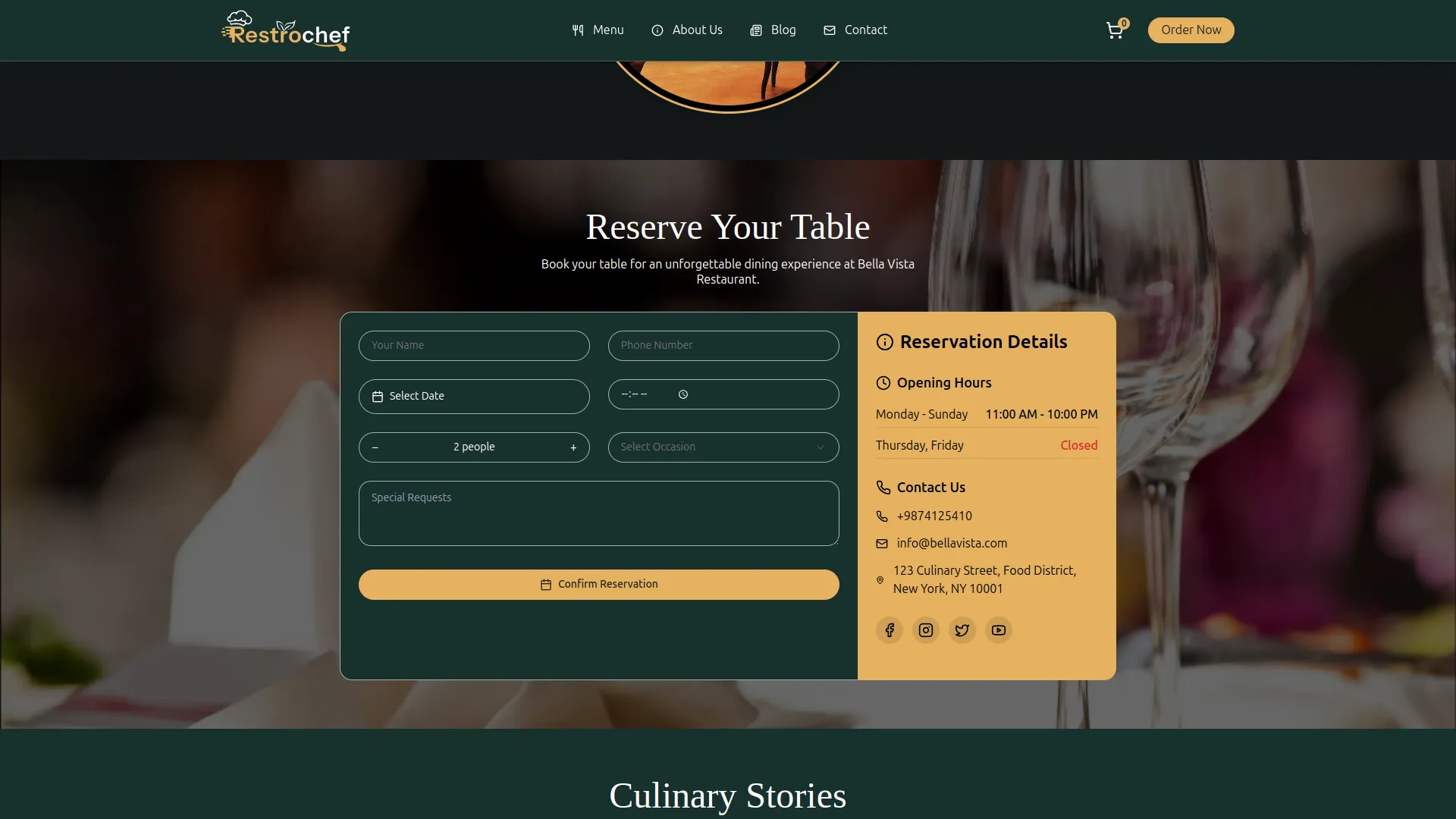 Restaurant Menu