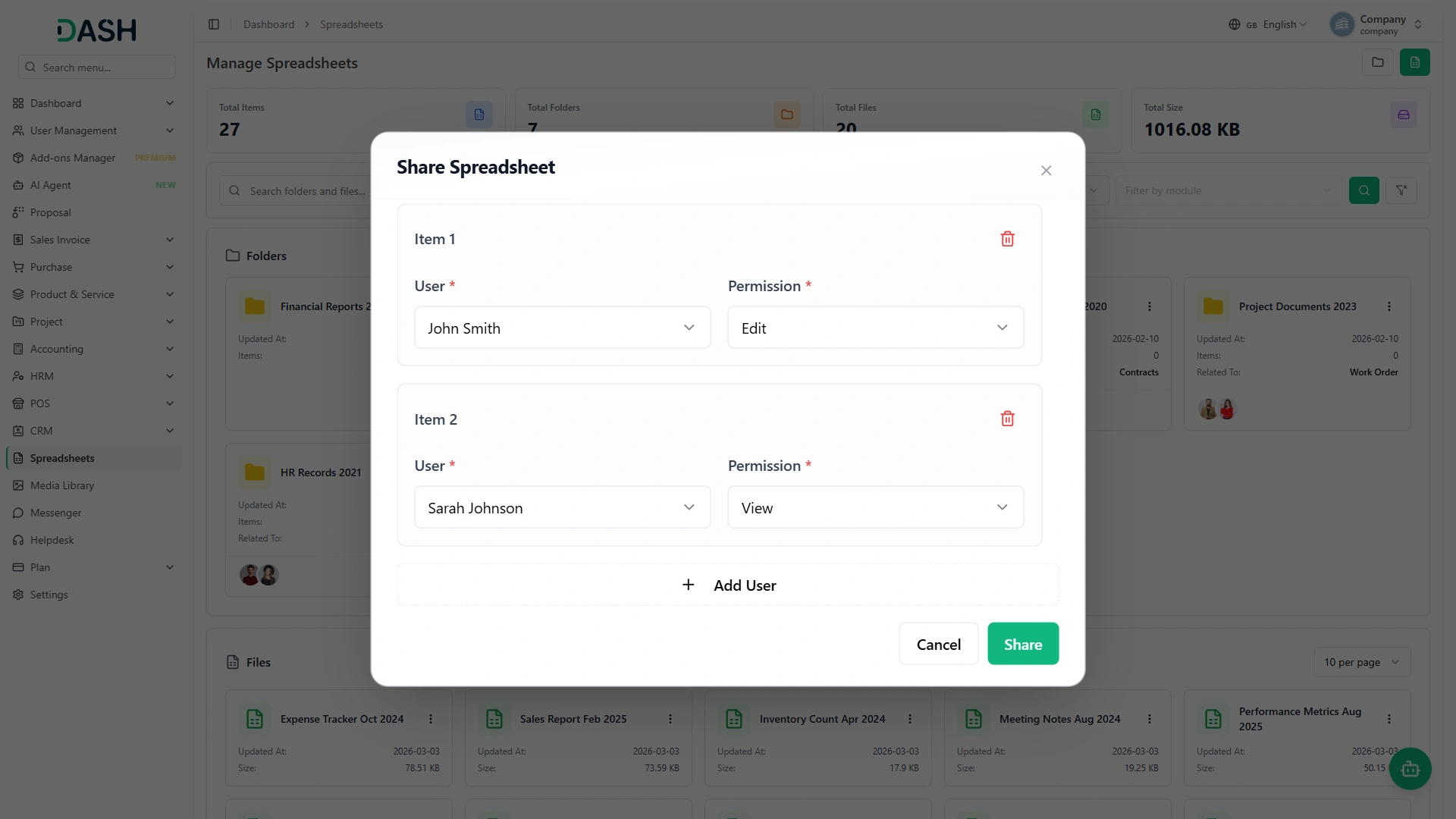 Spreadsheet