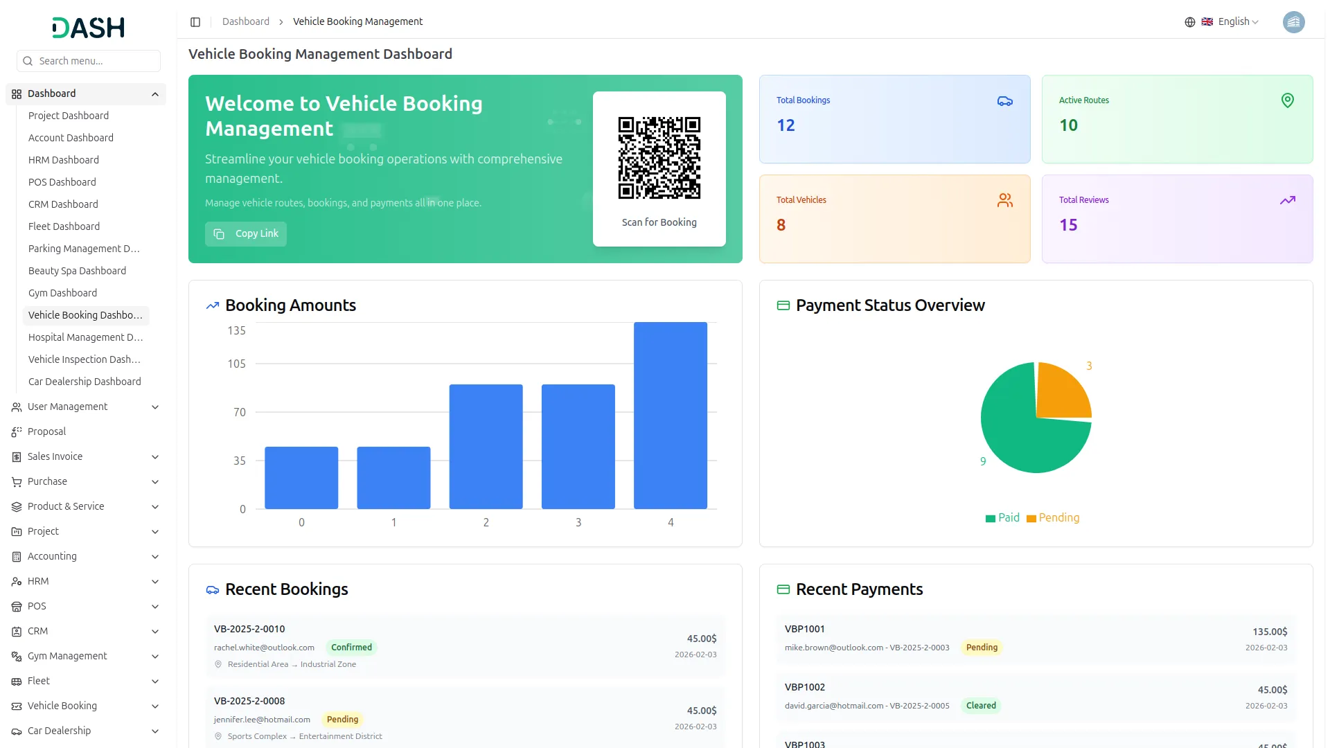 Vehicle Booking Management