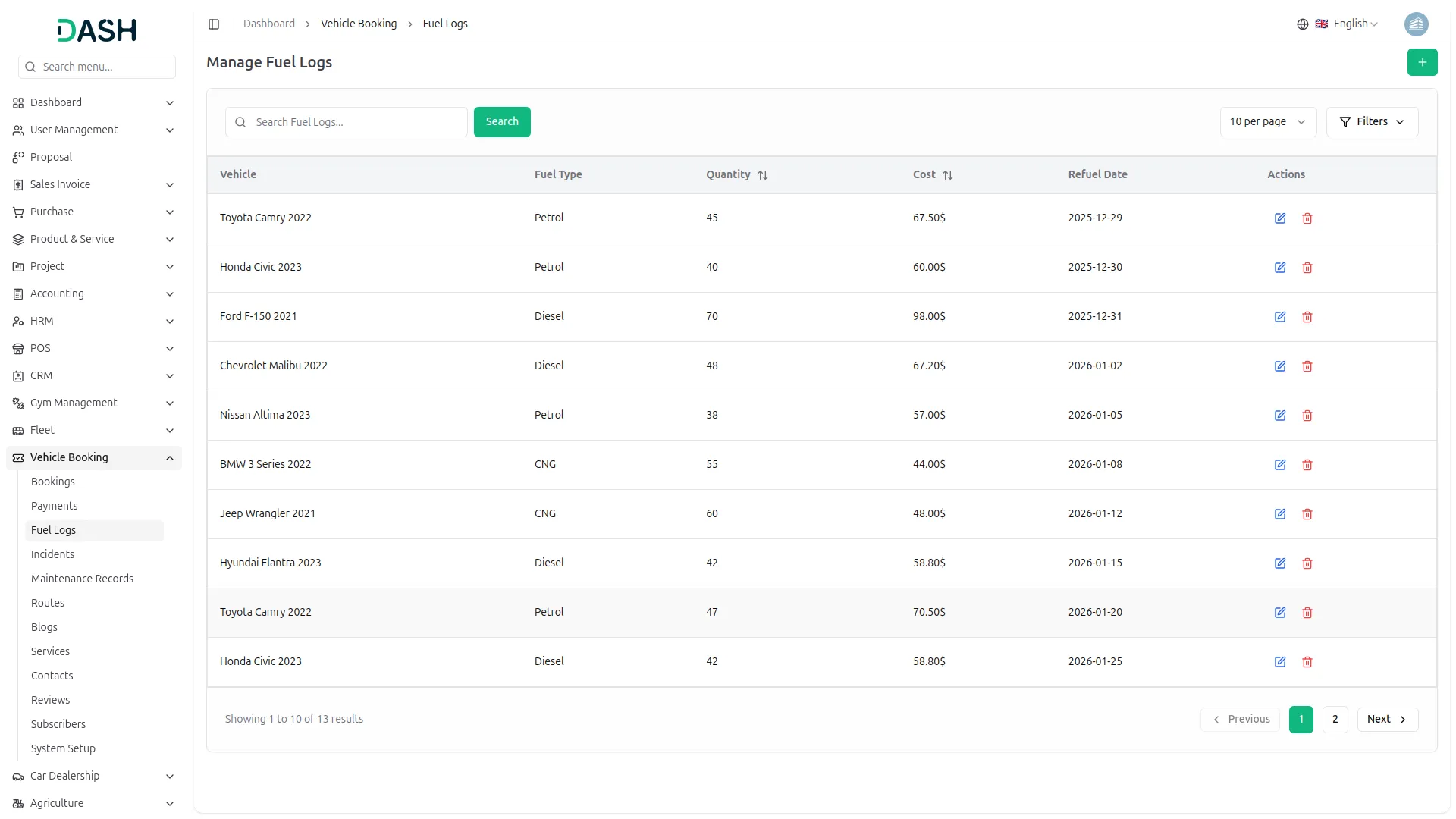 Vehicle Booking Management