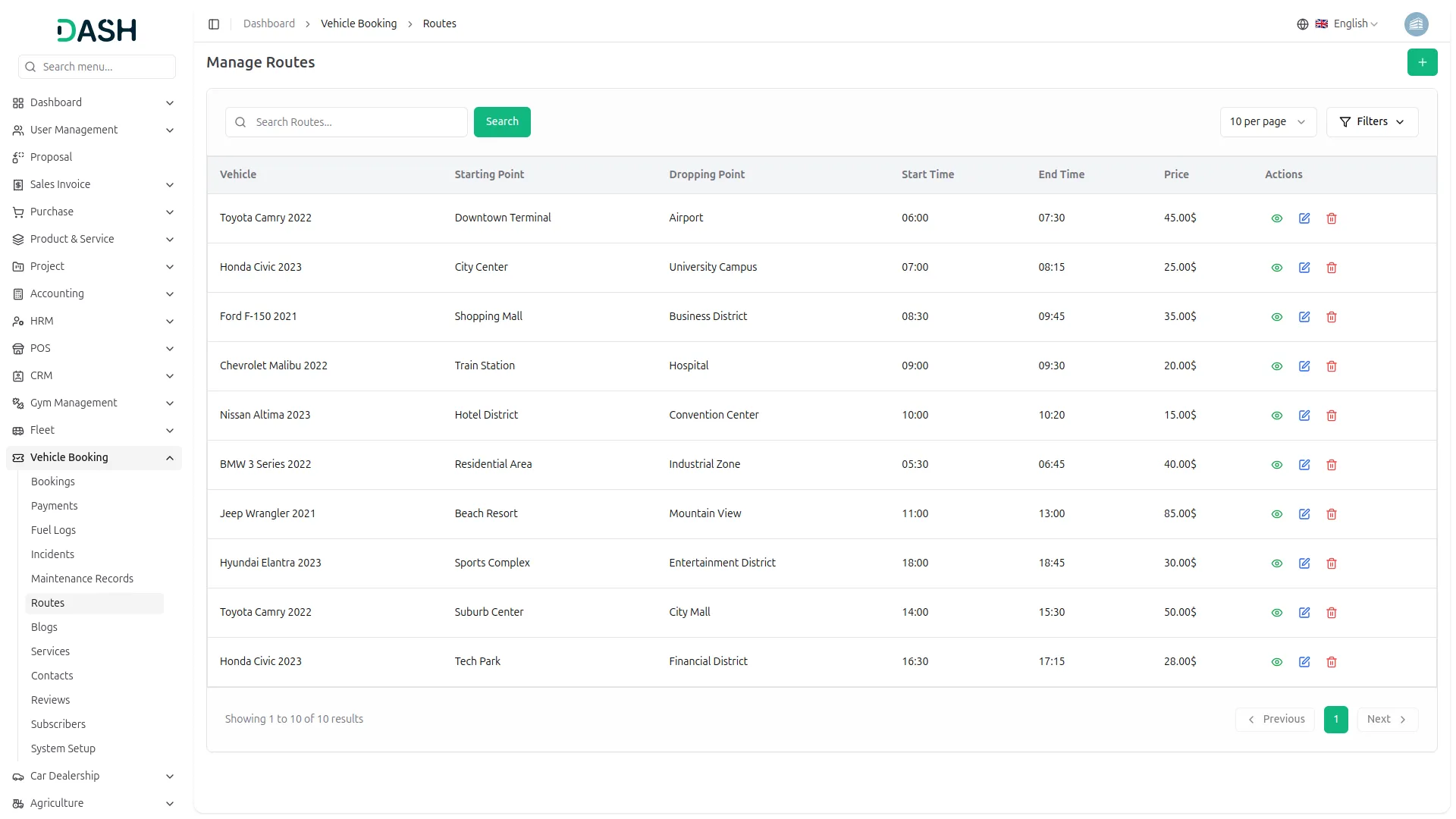 Vehicle Booking Management