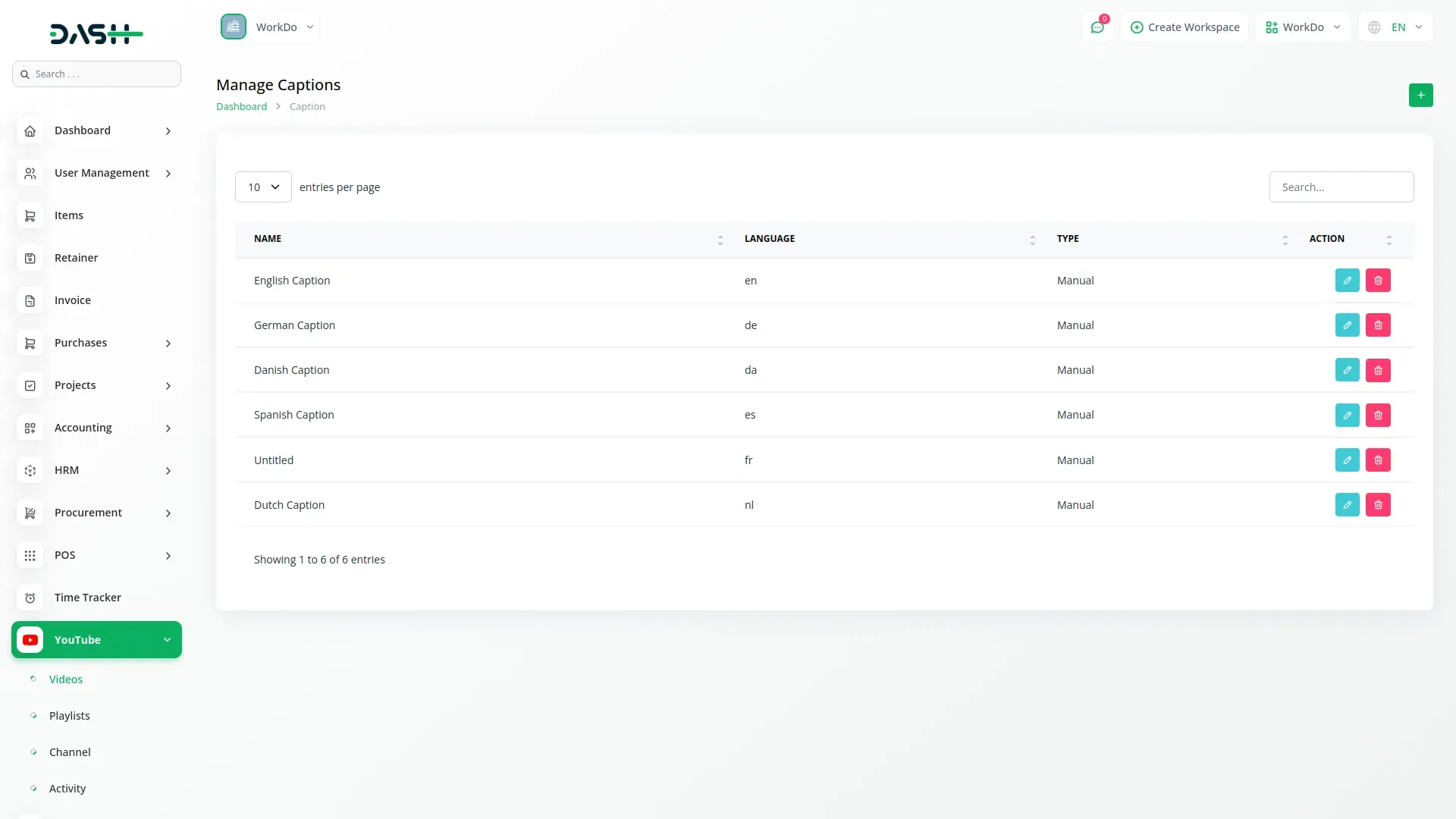 YouTube Content Management
