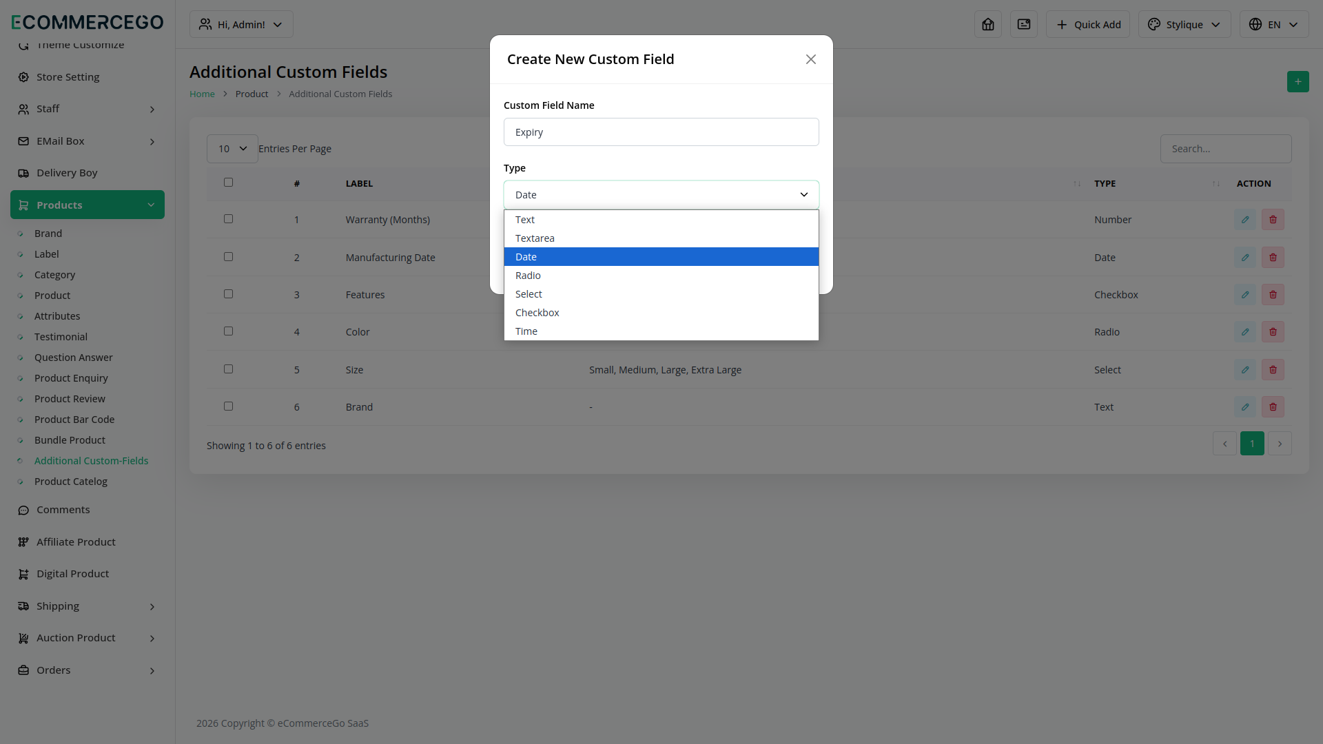 Additional Field in Checkout – eCommerceGo Add-On