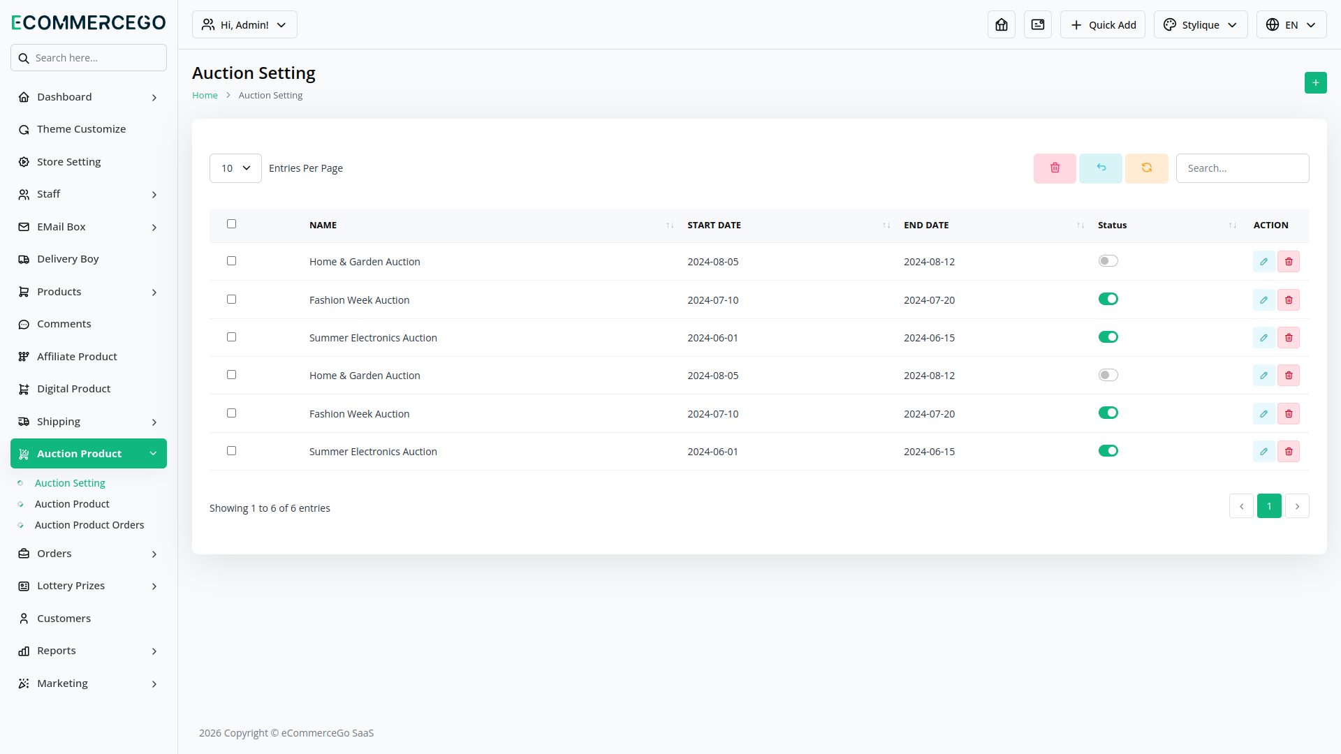 Auction Product – eCommerceGo Add-On