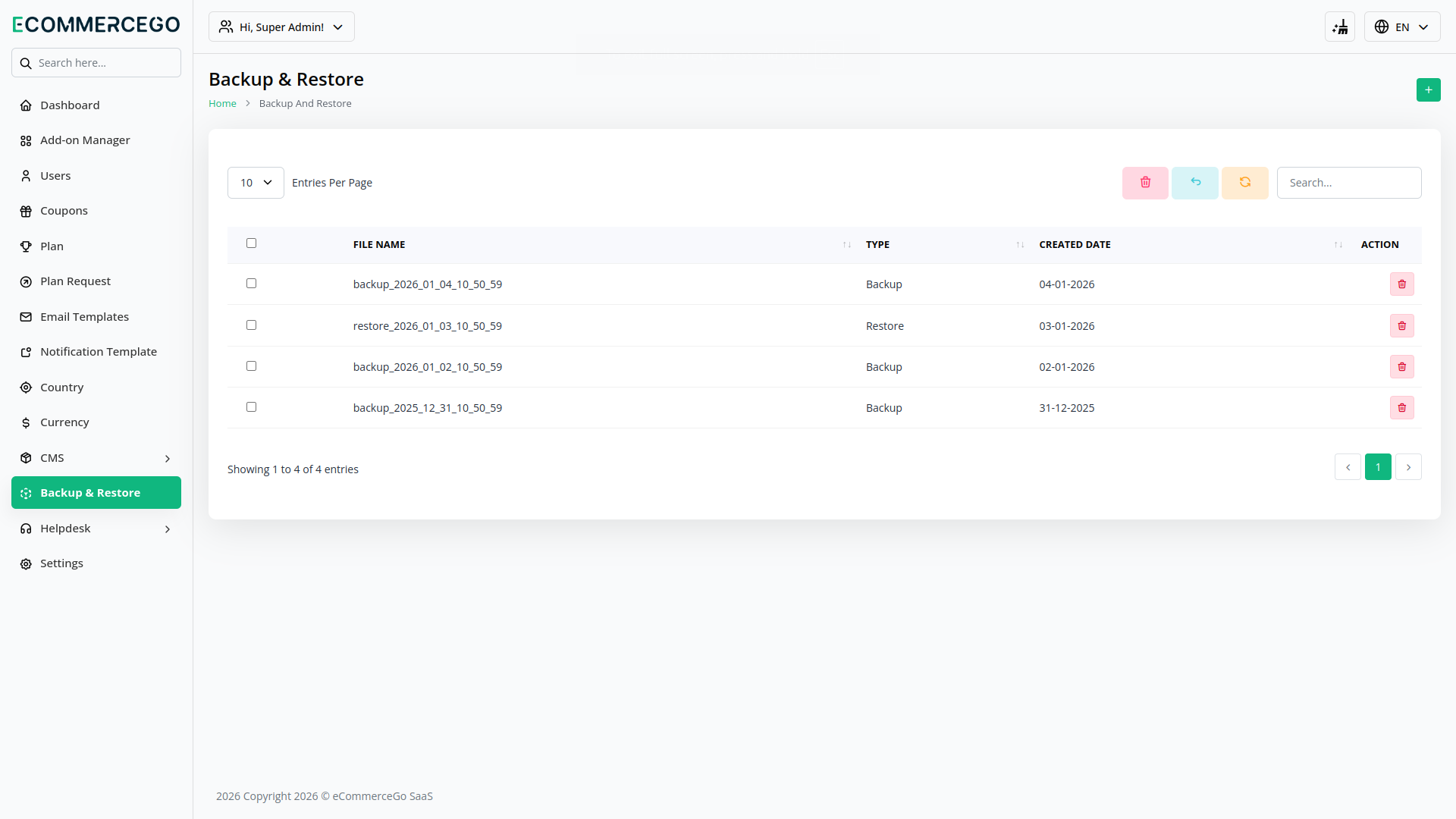 Backup & Restore – eCommerceGo Add-On
