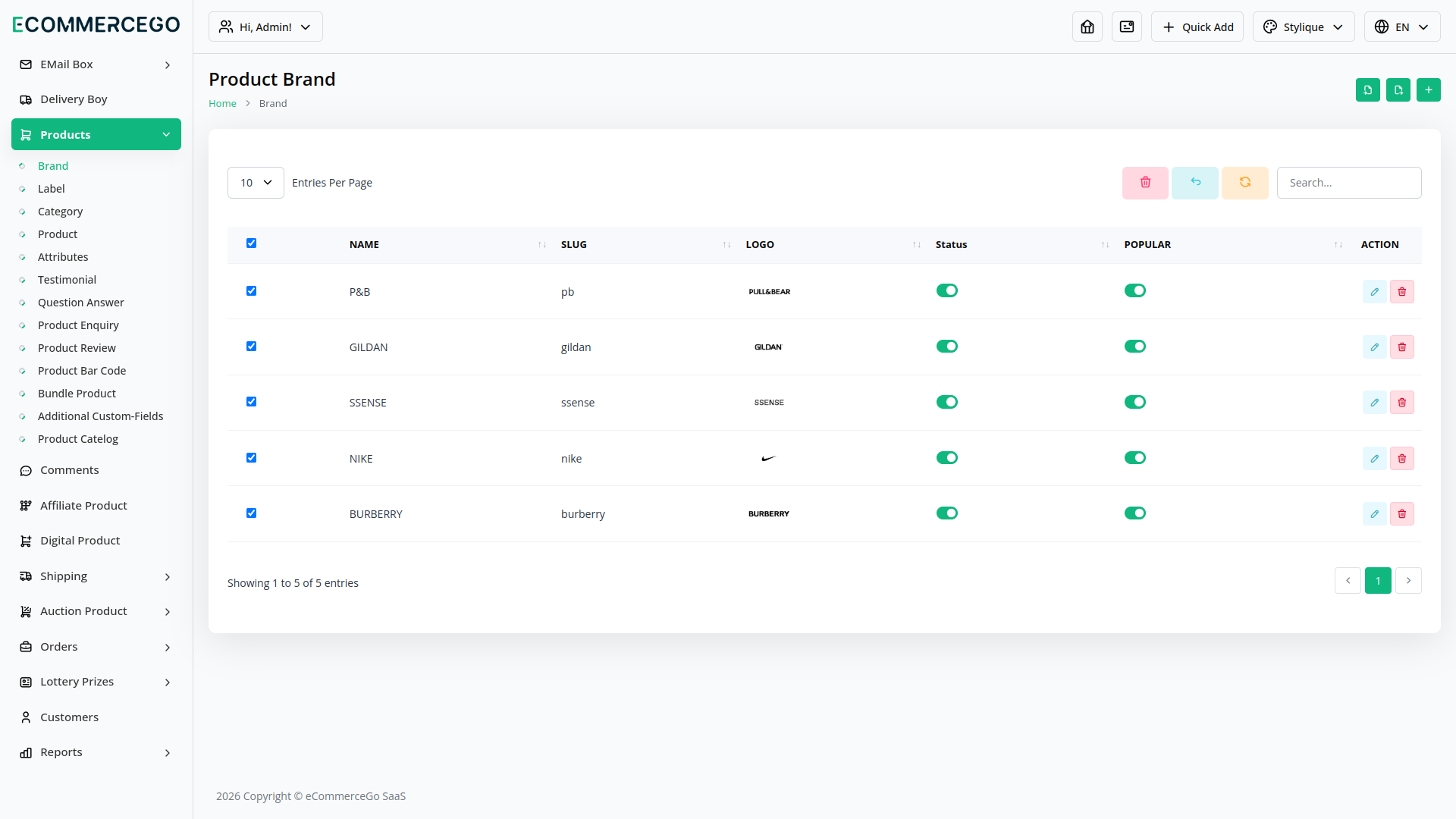 Bulk Delete – eCommerceGo Add-On