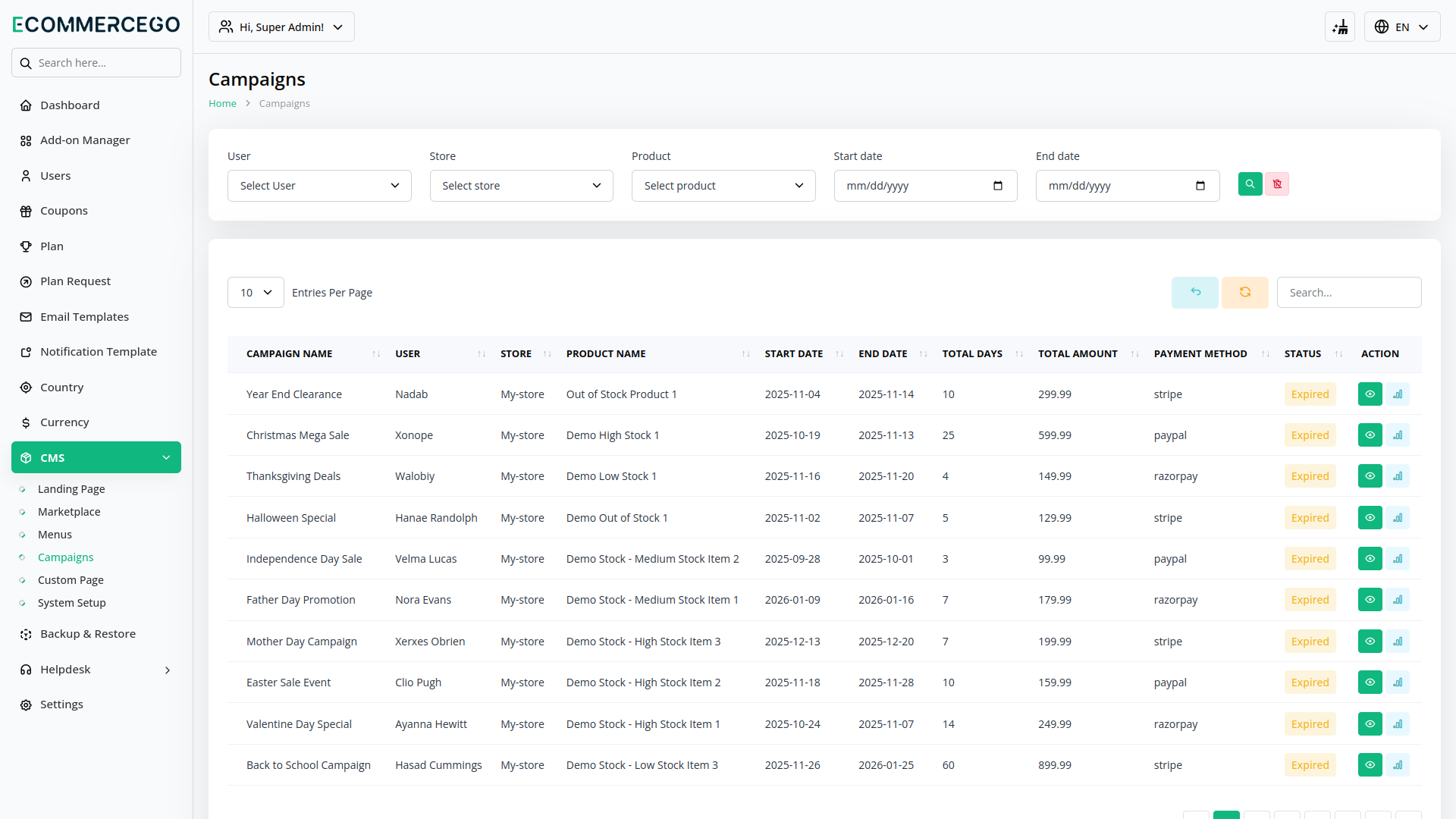 Campaigns – eCommerceGo Add-On